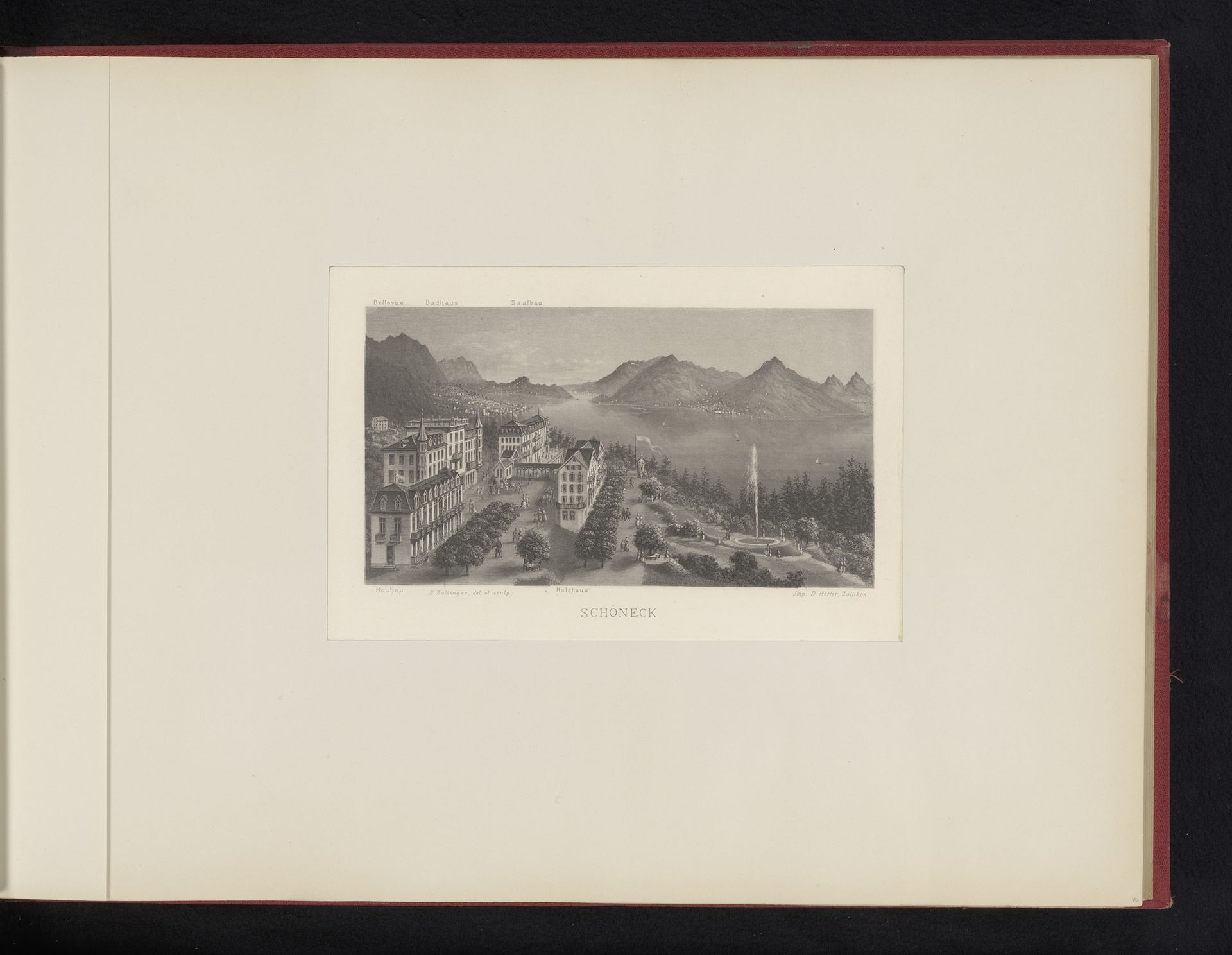 Gezicht op een meer, vermoedelijk het Vierwoudstrekenmeer te Zwitserland by Heinrich Zollinger