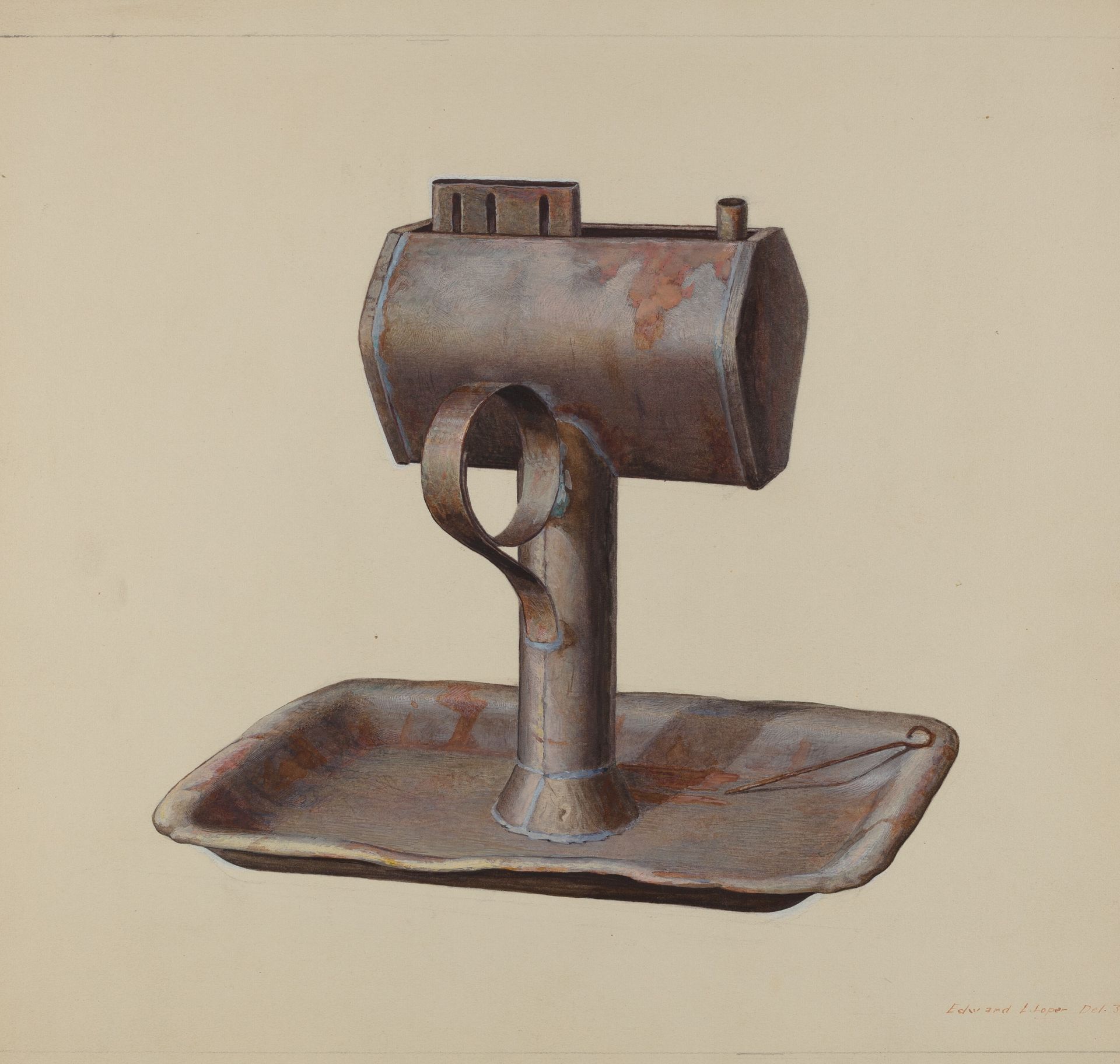 Whale Oil Lamp by Edward L. Loper