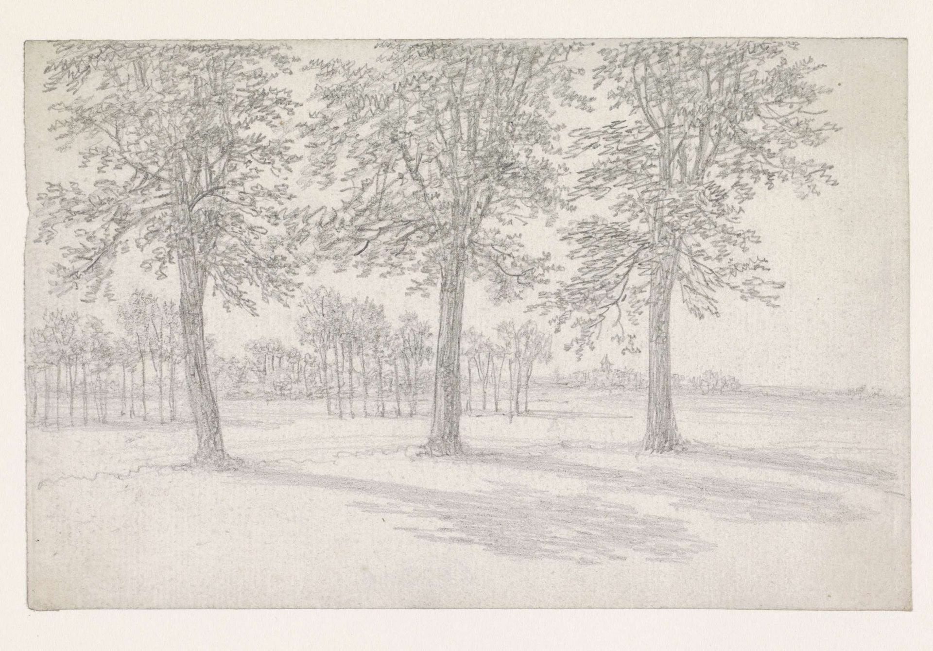 Bomen in een weiland by Georges Michel