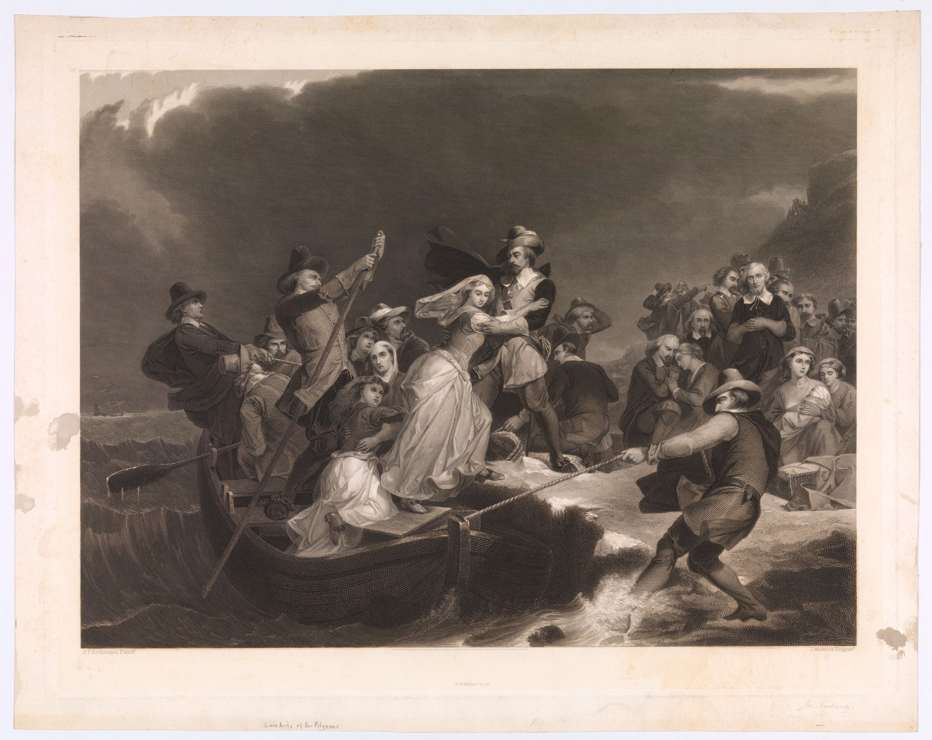 The Landing of the Pilgrims at Plymouth Rock, 1620 by Joseph Andrews