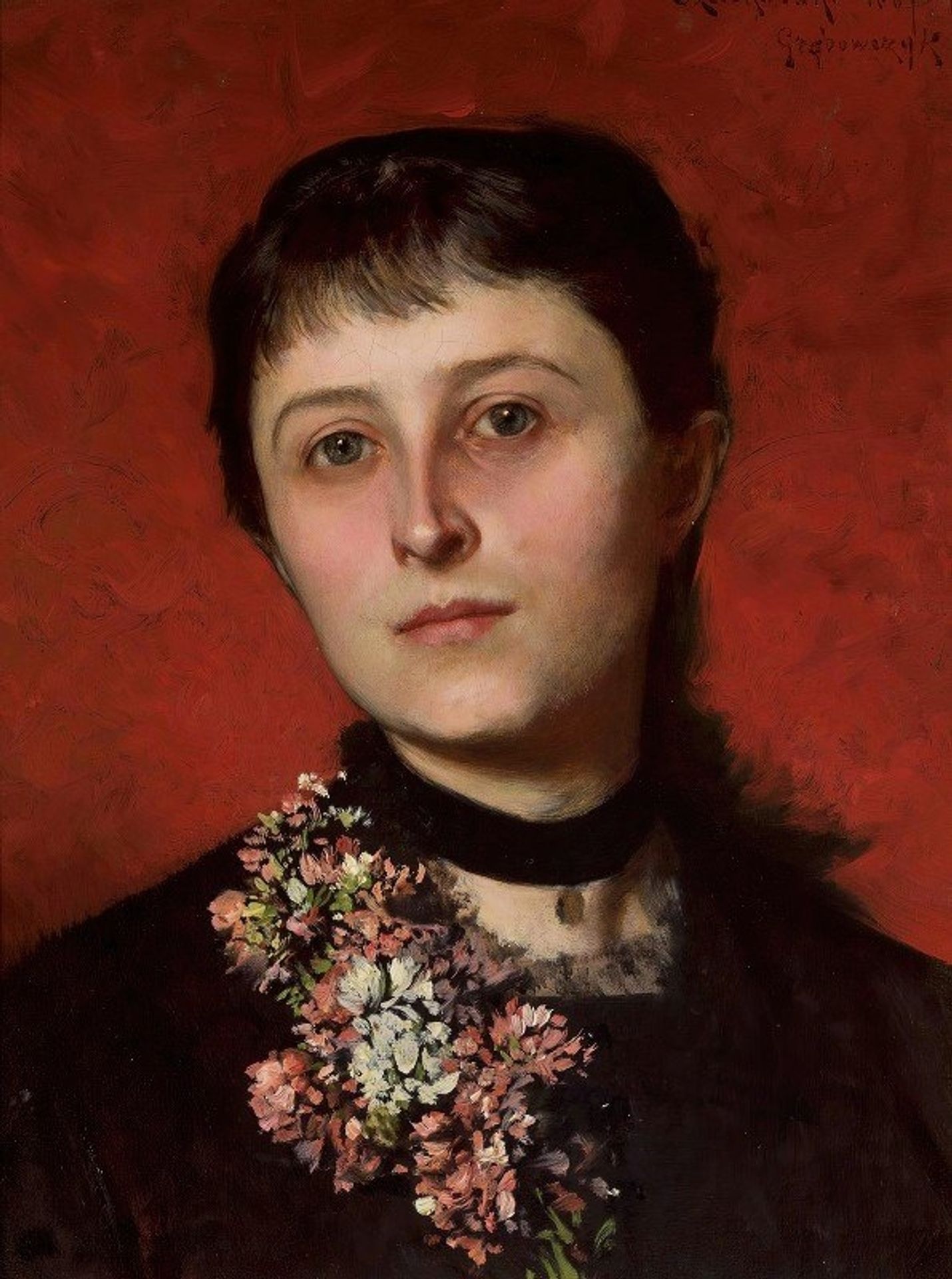 Portrait Of Maria Godlewska Née Popiel by Władysław Czachórski