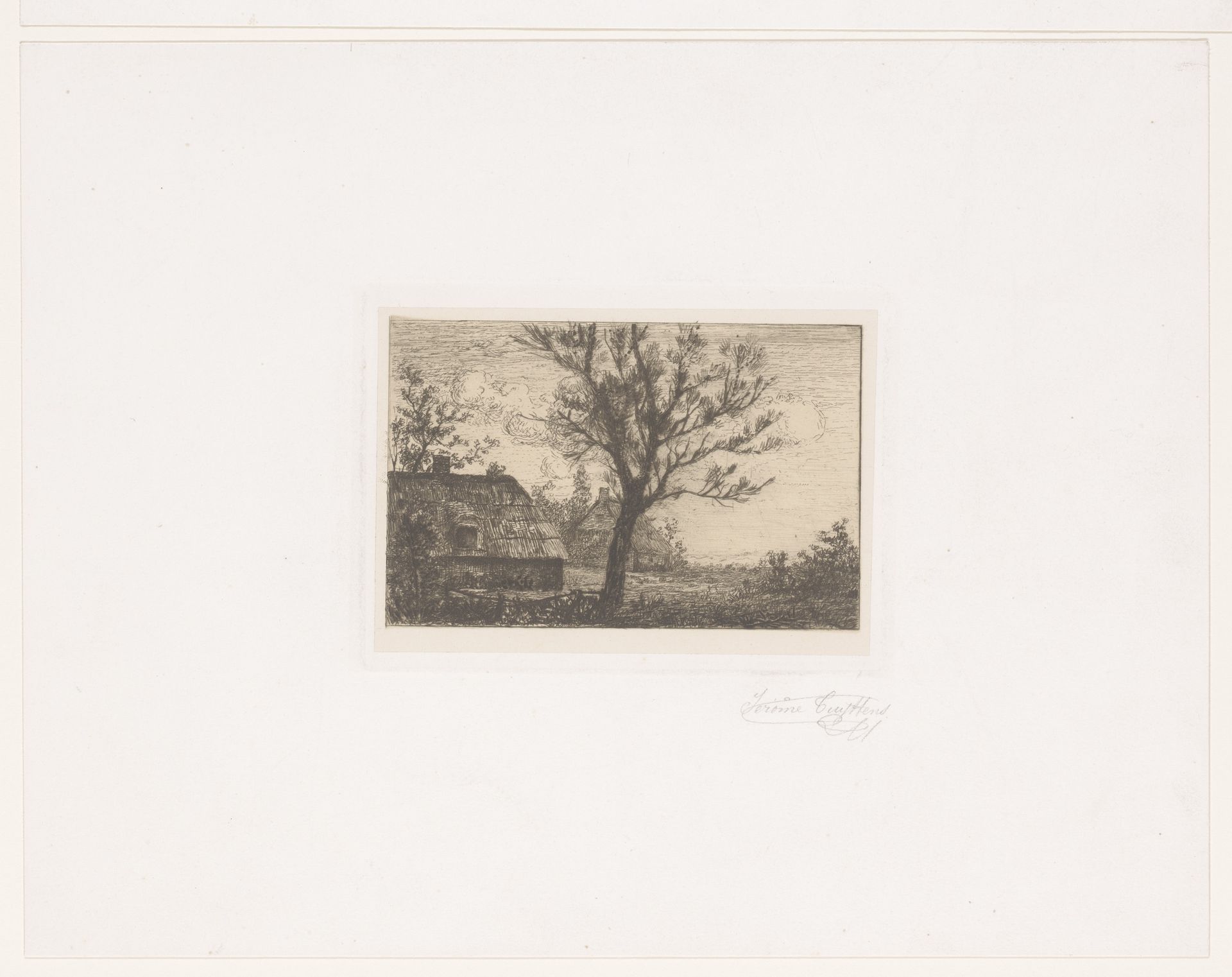 Landschap met twee boerderijen by Jerôme Cuyttens