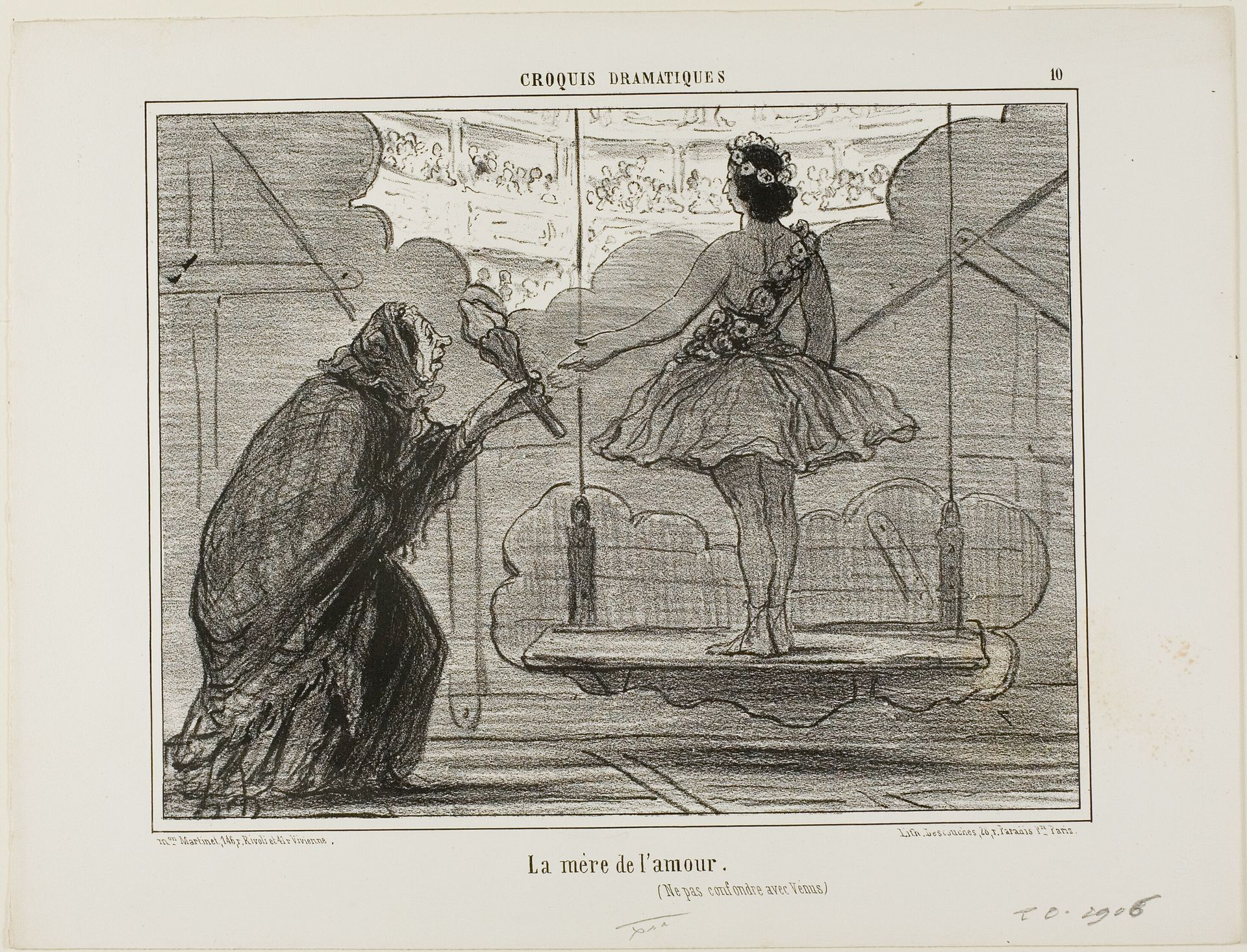 The mother of Eros (not to be confounded with Venus), plate 10 from Croquis Dramatiques by Honoré Daumier