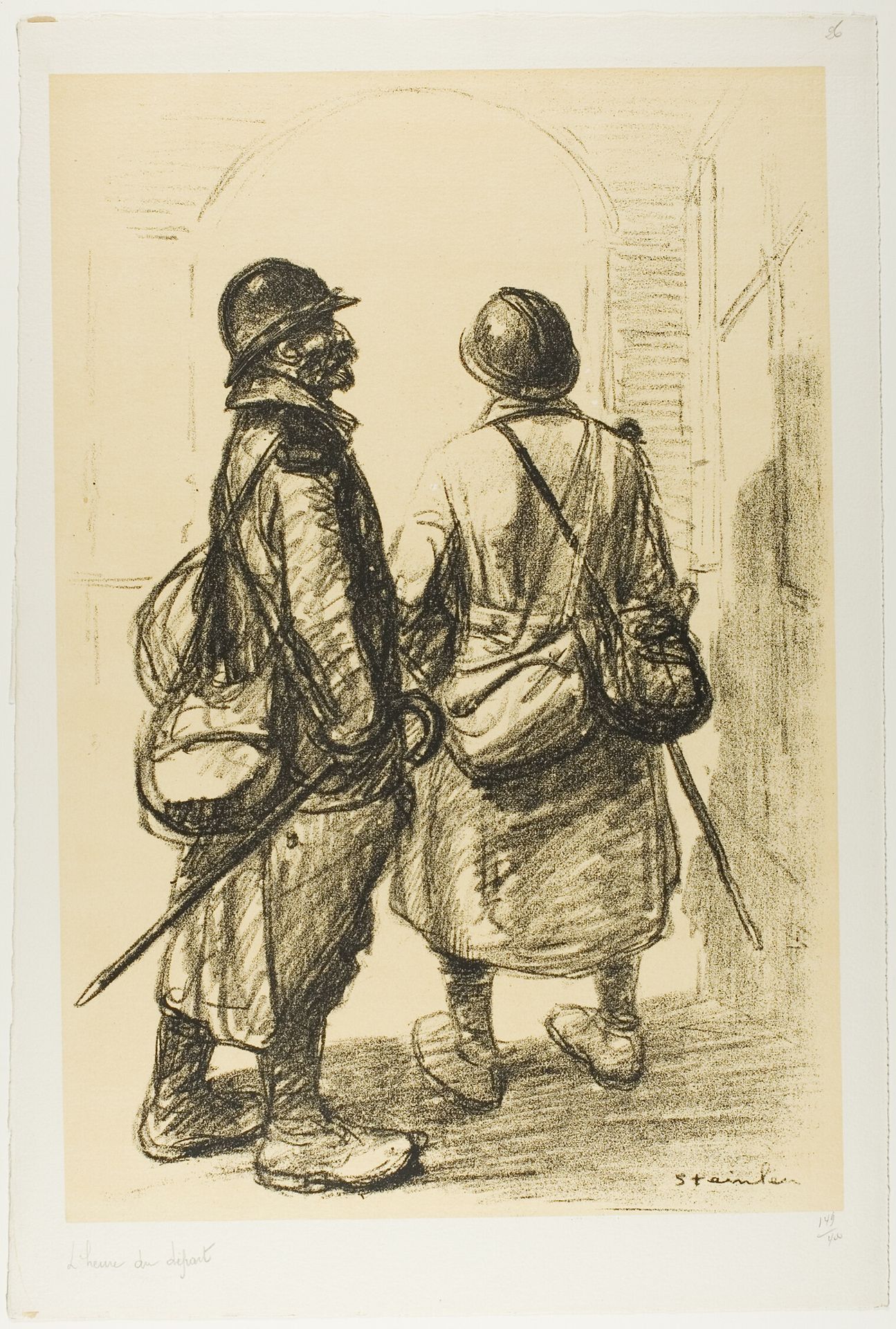 The Hour of Departure, plate twenty-six from Actualités by Théophile Alexandre Steinlen