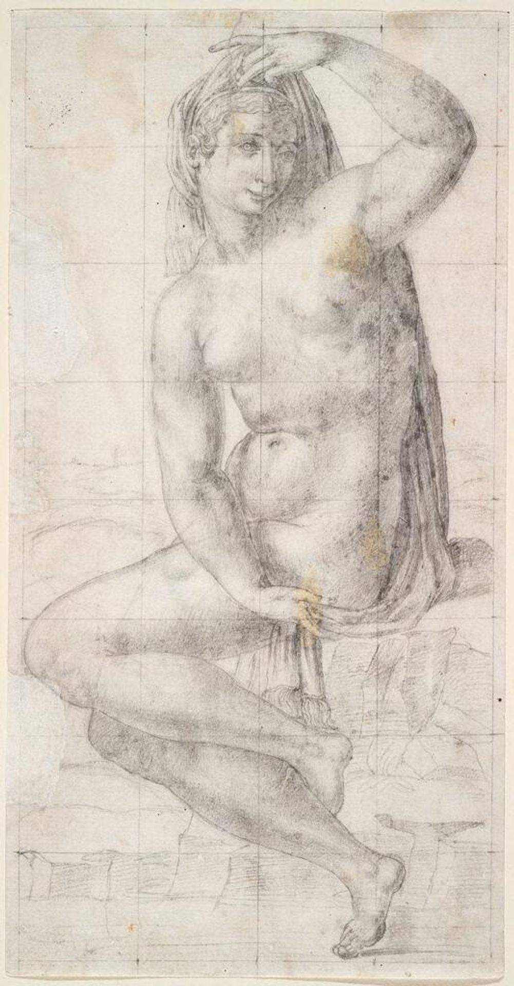 Seated Nude by Follower of Michelangelo Buonarroti