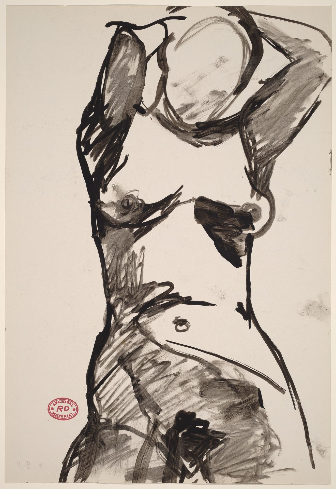 Untitled [nude with her arms raised] by Richard Diebenkorn