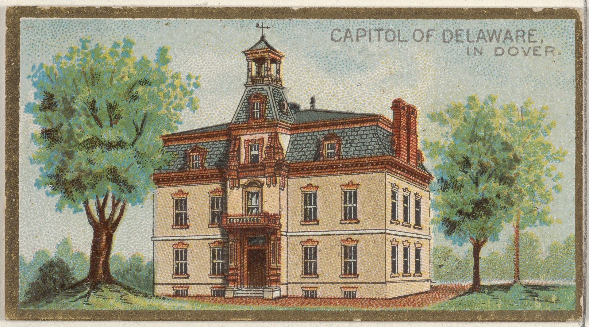 Capitol of Delaware in Dover, from the General Government and State Capitol Buildings series (N14) for Allen & Ginter Cigarettes Brands by Allen & Ginter