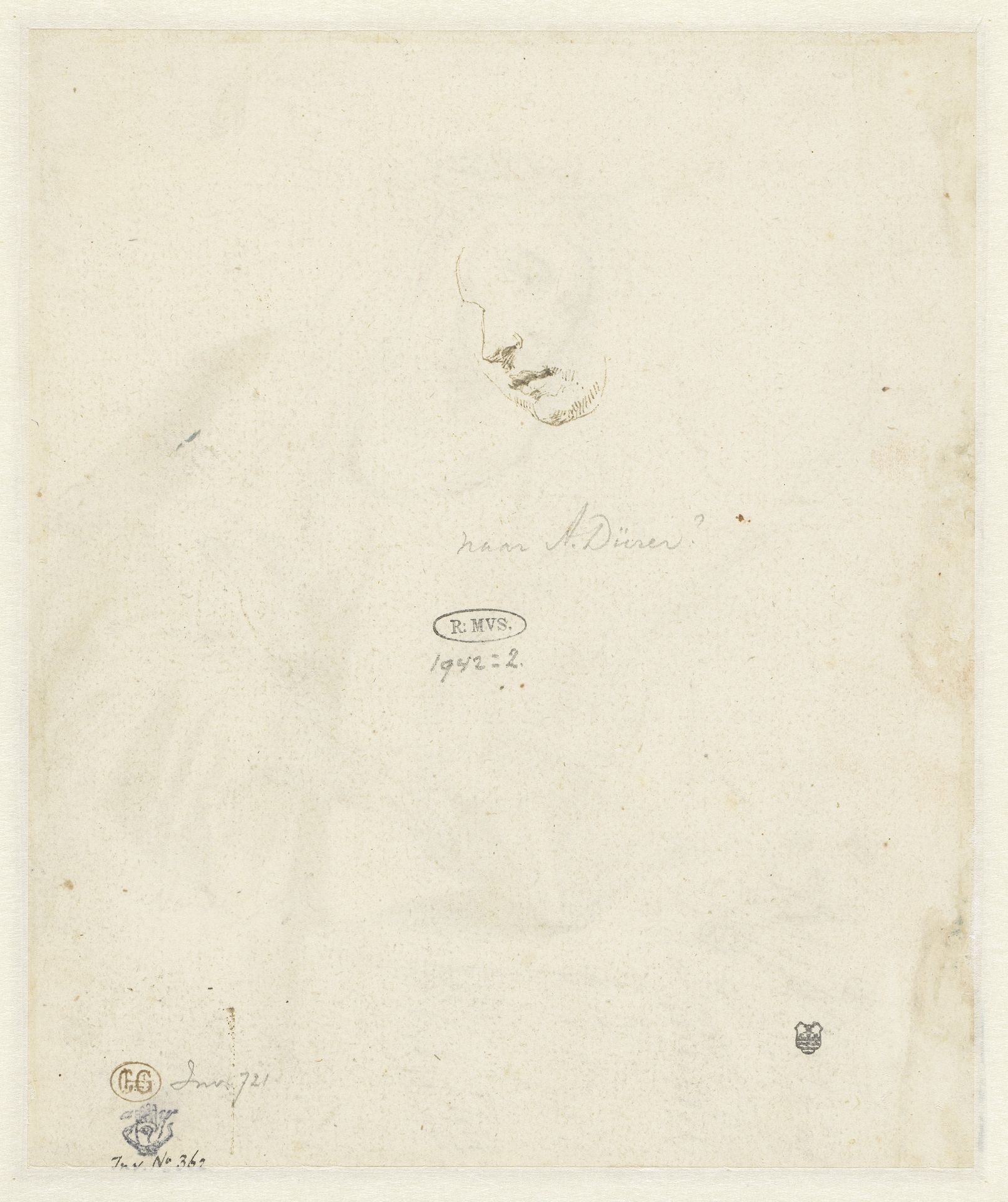 Schets van het hoofd van een neerziende vrouw by Matthys van den Bergh