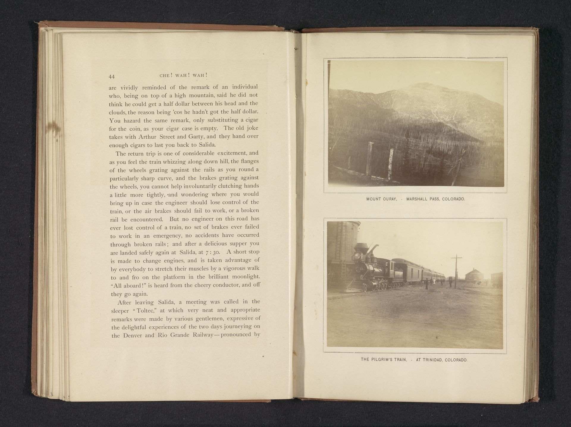 Gezicht op Mount Ouray en een trein in Trinidad in Colorado by R.D. Cleveland