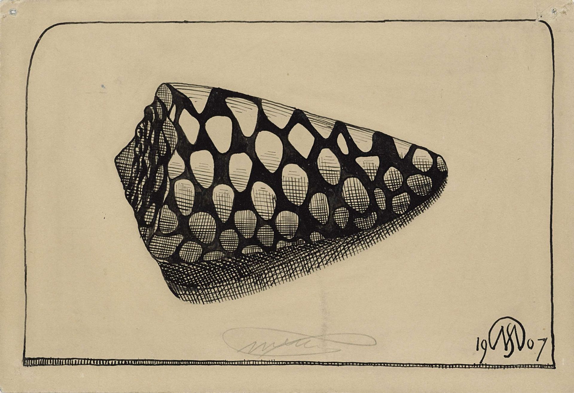 Schelp, naar rechts by Samuel Jessurun de Mesquita