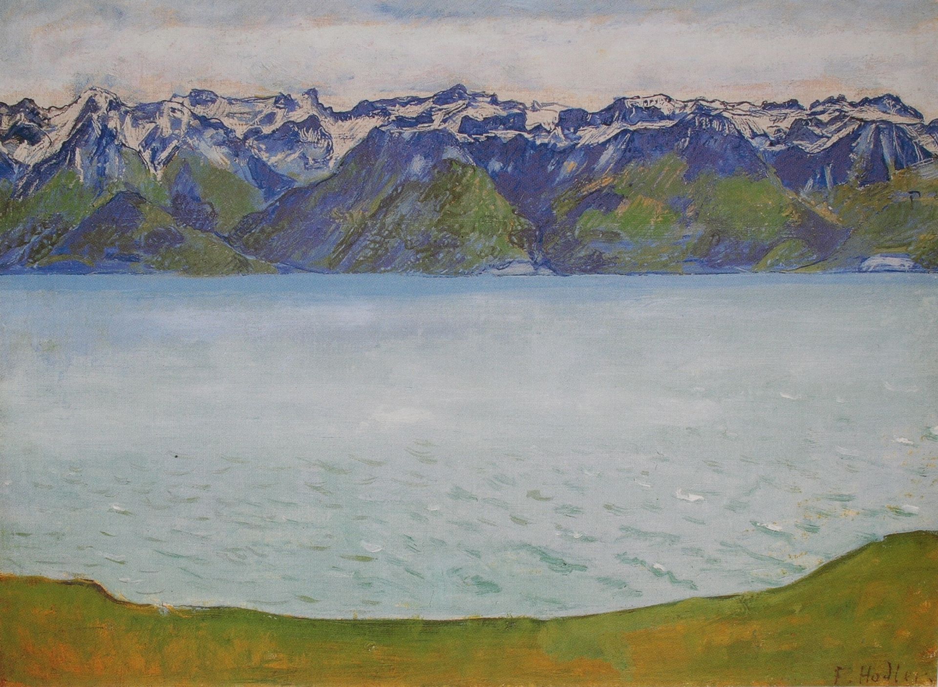 Lake Geneva with Savoyerbergen by Ferdinand Hodler