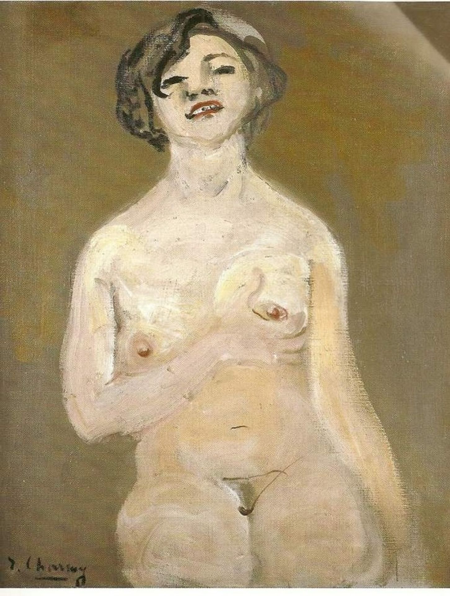 Nude Holding Her Breast by Émilie Charmy