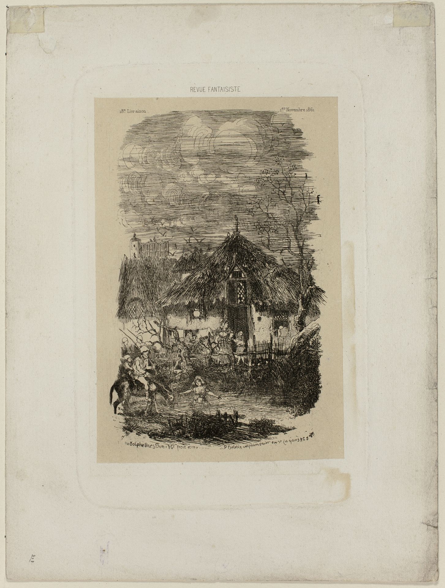 Farm Cottage, from Revue Fantaisiste by Rodolphe Bresdin