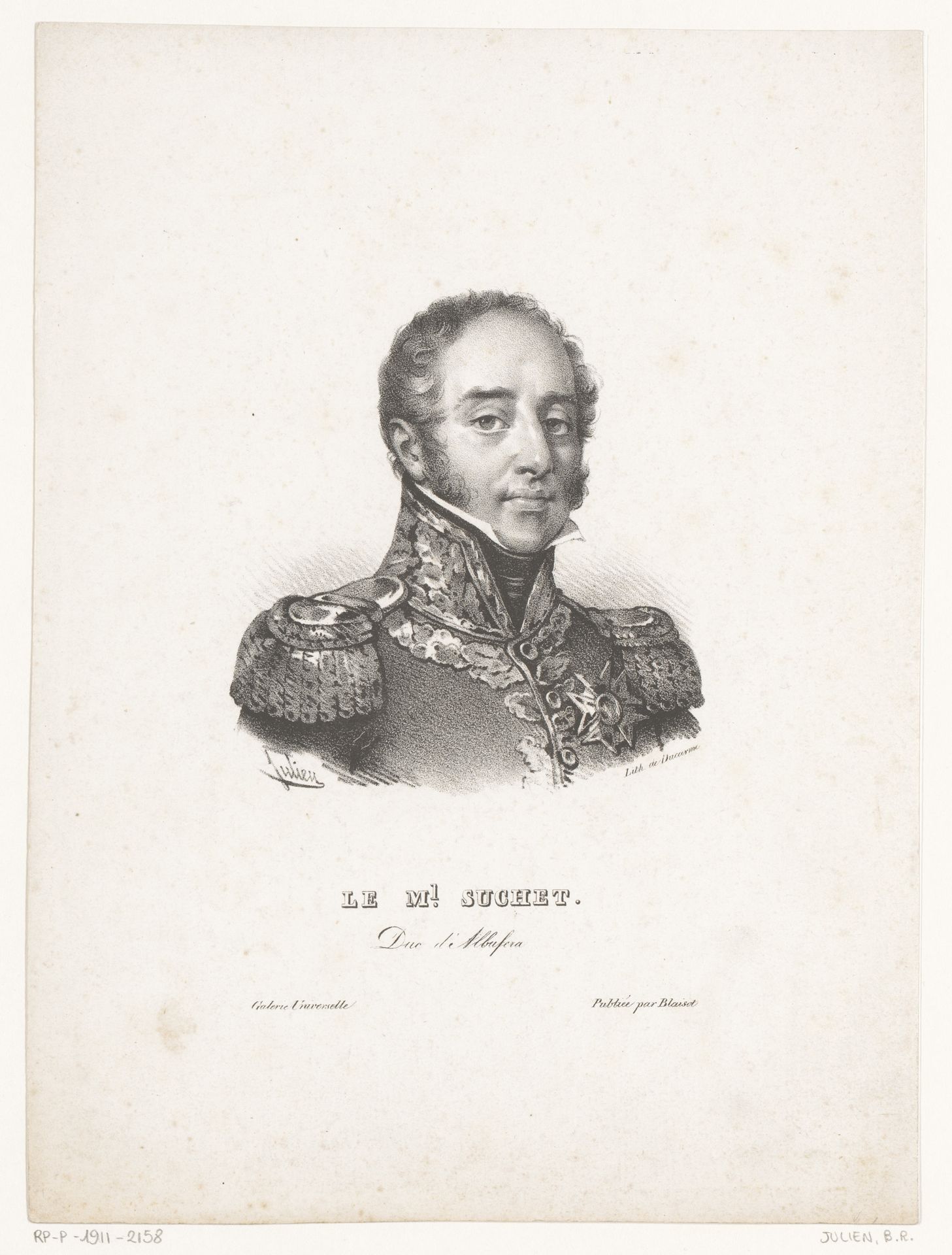 Portret van Louis-Gabriel Suchet by Bernard Romain Julien