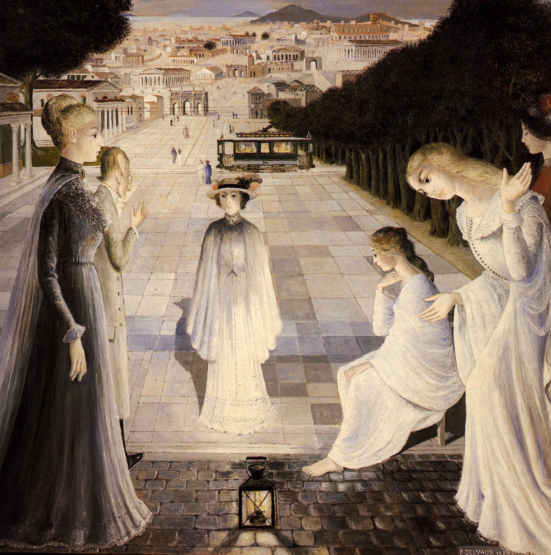 Paul Delvaux、LES DEUX AGES、画集画、新品額装付 Paul Delvaux、LES DEUX AGES、画集画、新品額装付 Paul Delvaux