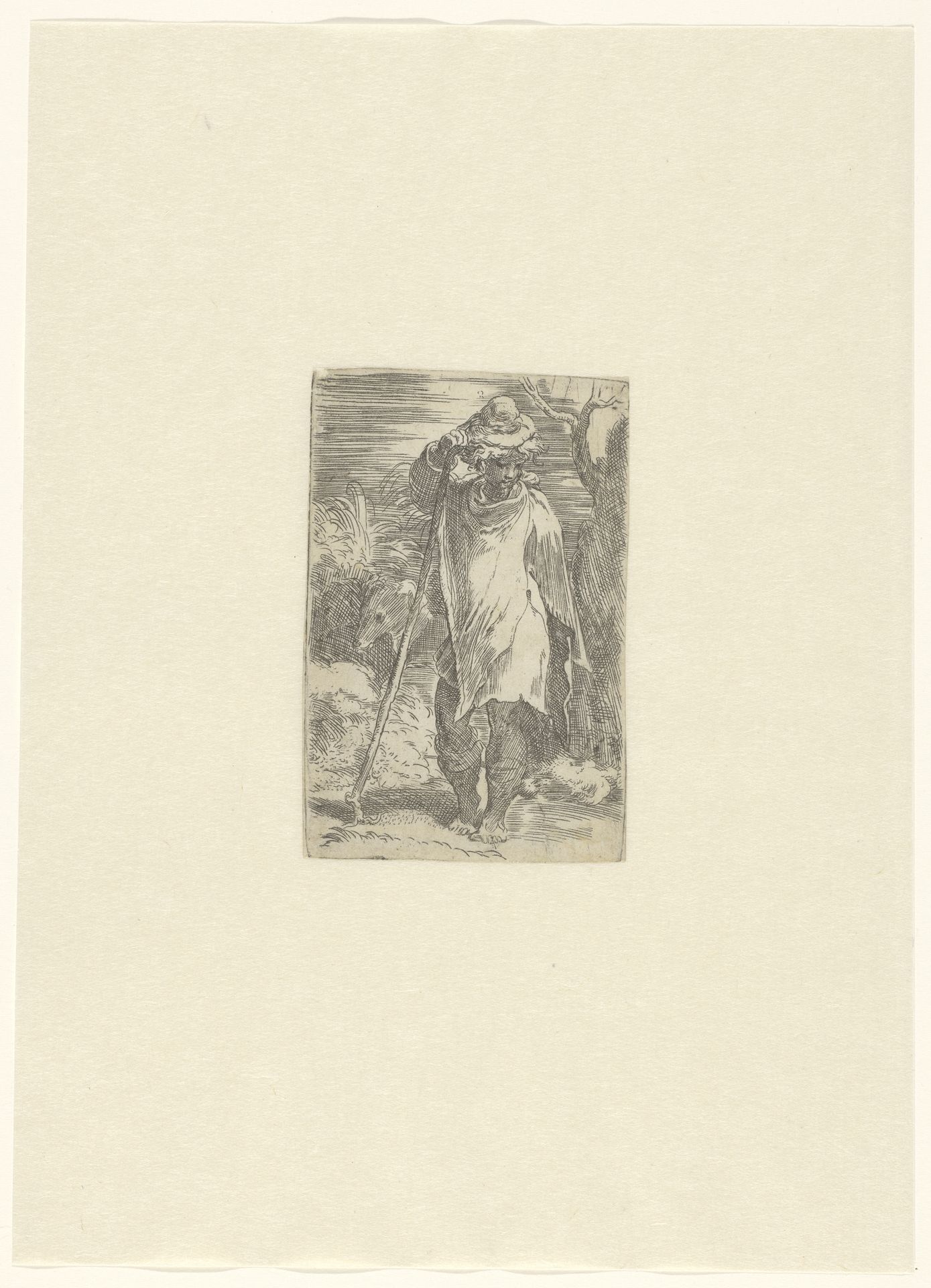 Staande herder by Parmigianino