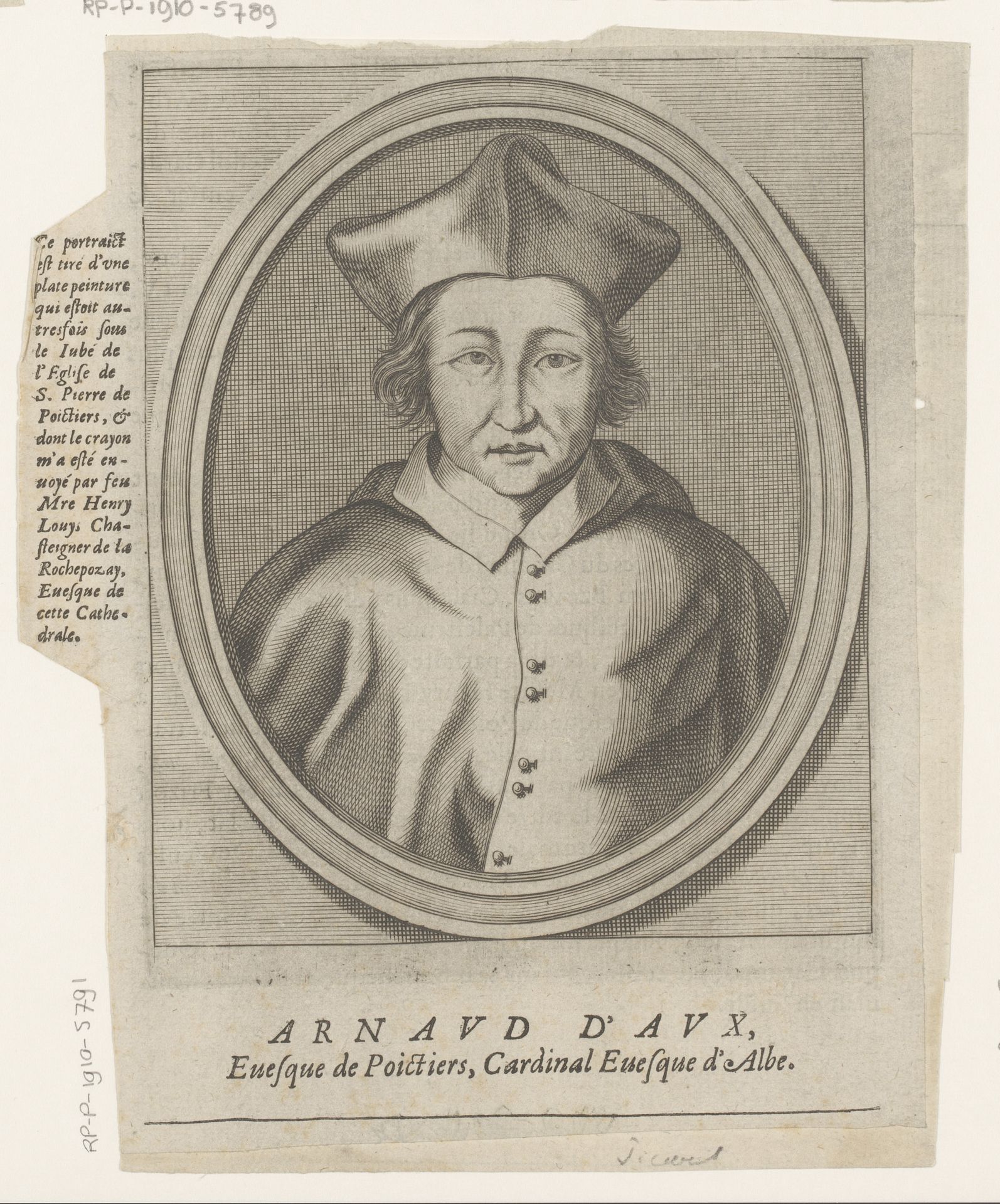 Portret van Arnaud d'Aux by Etienne Picart
