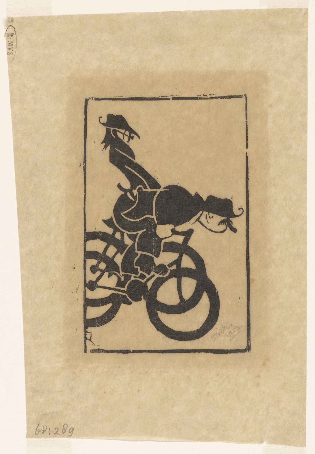 Karikatuur van Chris Lebeau en Frits Grabijn op de fiets by Reijer Stolk