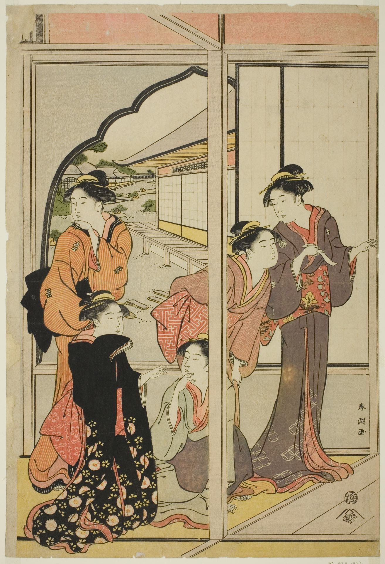Women in a Mansion by Katsukawa Shunchō