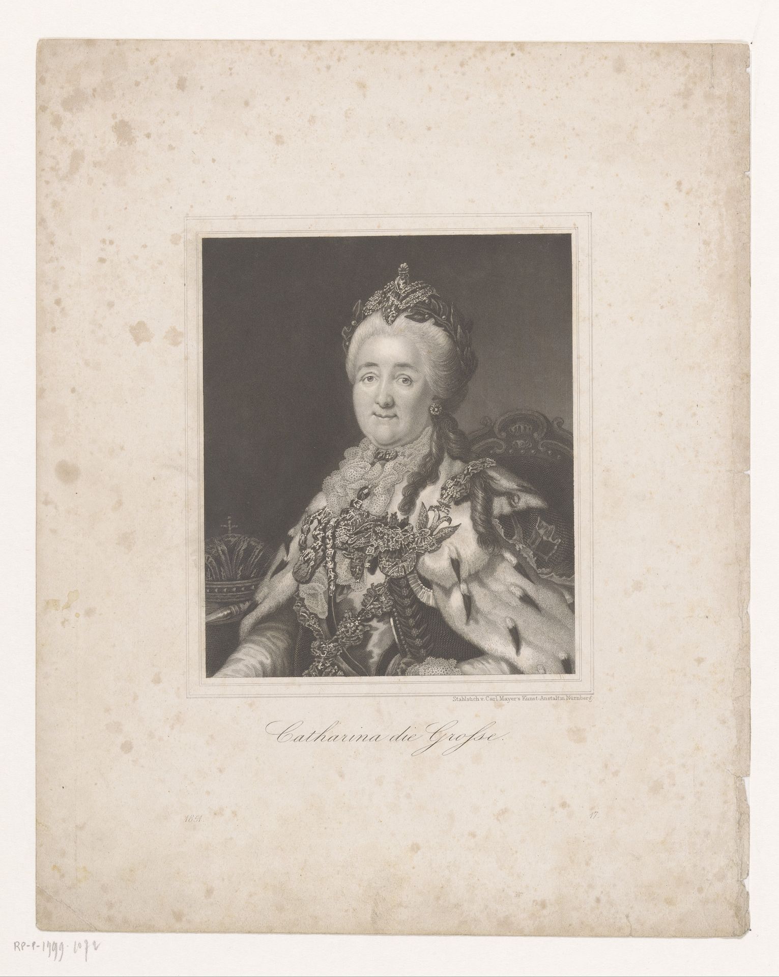 Portret Catharina de grote, keizerin van Rusland by Carl Mayer
