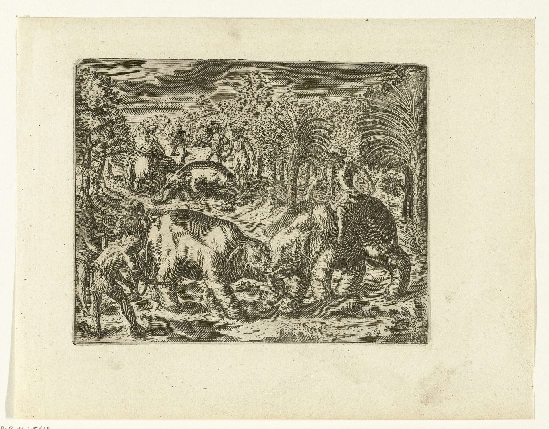 Vangen en temmen van olifanten op Pattani, 1602 by Anonymous