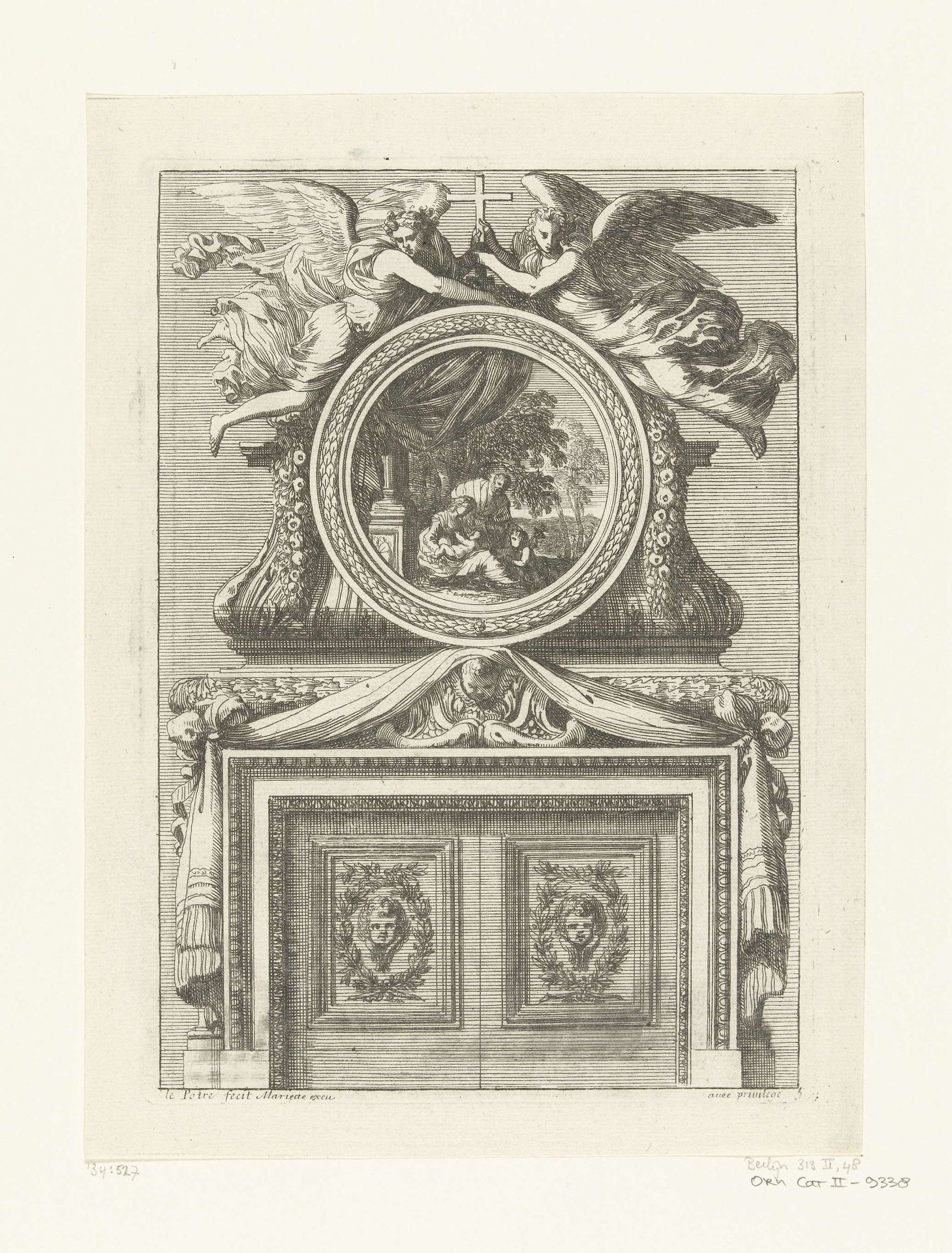 Schouw met rond schilderij by Jean Lepautre