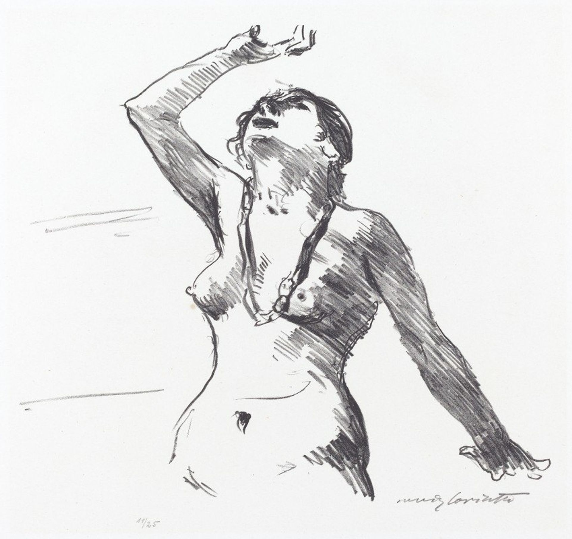 Female Nude Defending Herself by Lovis Corinth