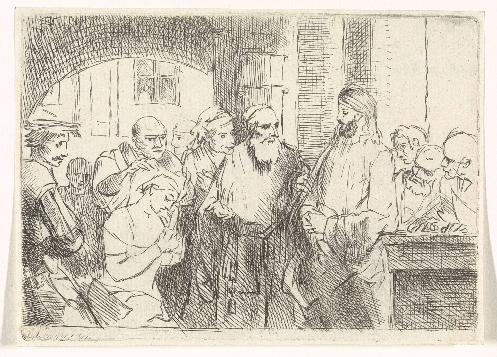 Christus en de overspelige vrouw by Bernard Picart