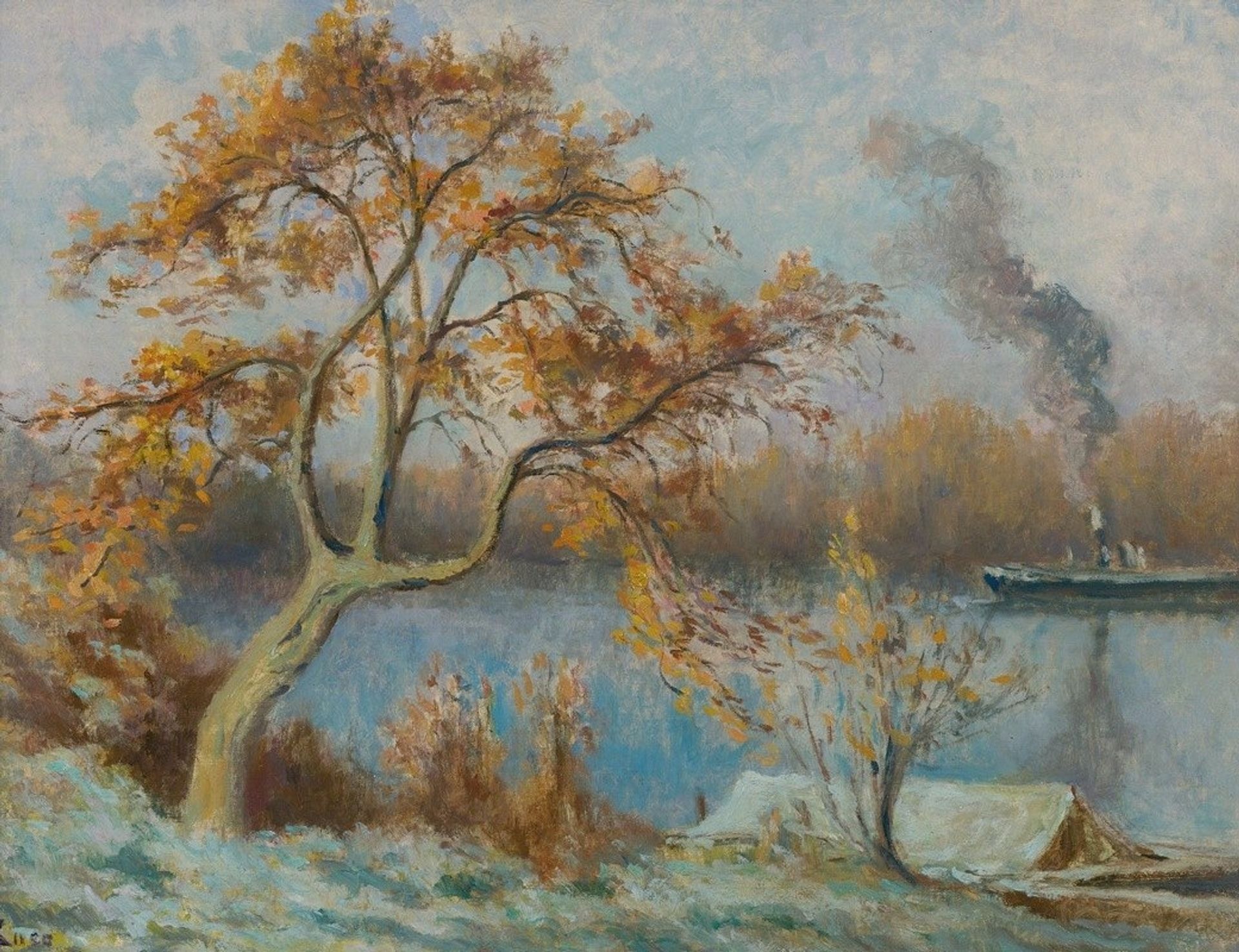 Les Bords De Seine Au Printemps by Maximilien Luce