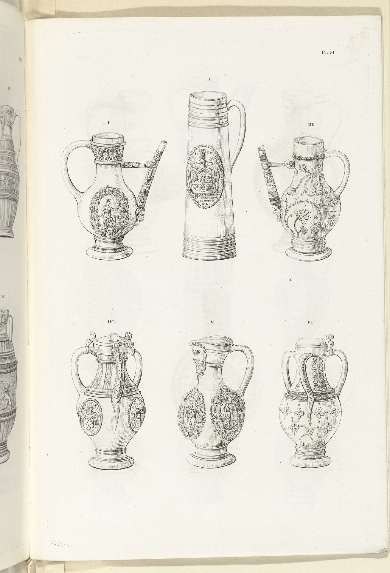 Kannen van steengoed, plaat VI by Charles Onghena