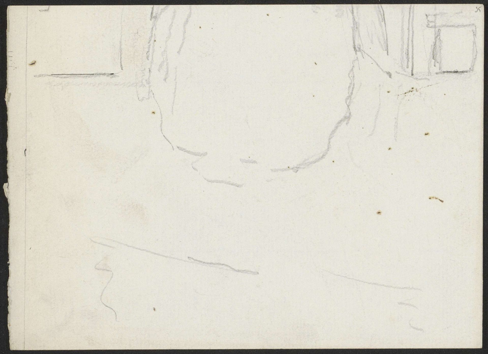 Studie, mogelijk de weerspiegeling van een brug in het water by Willem Witsen