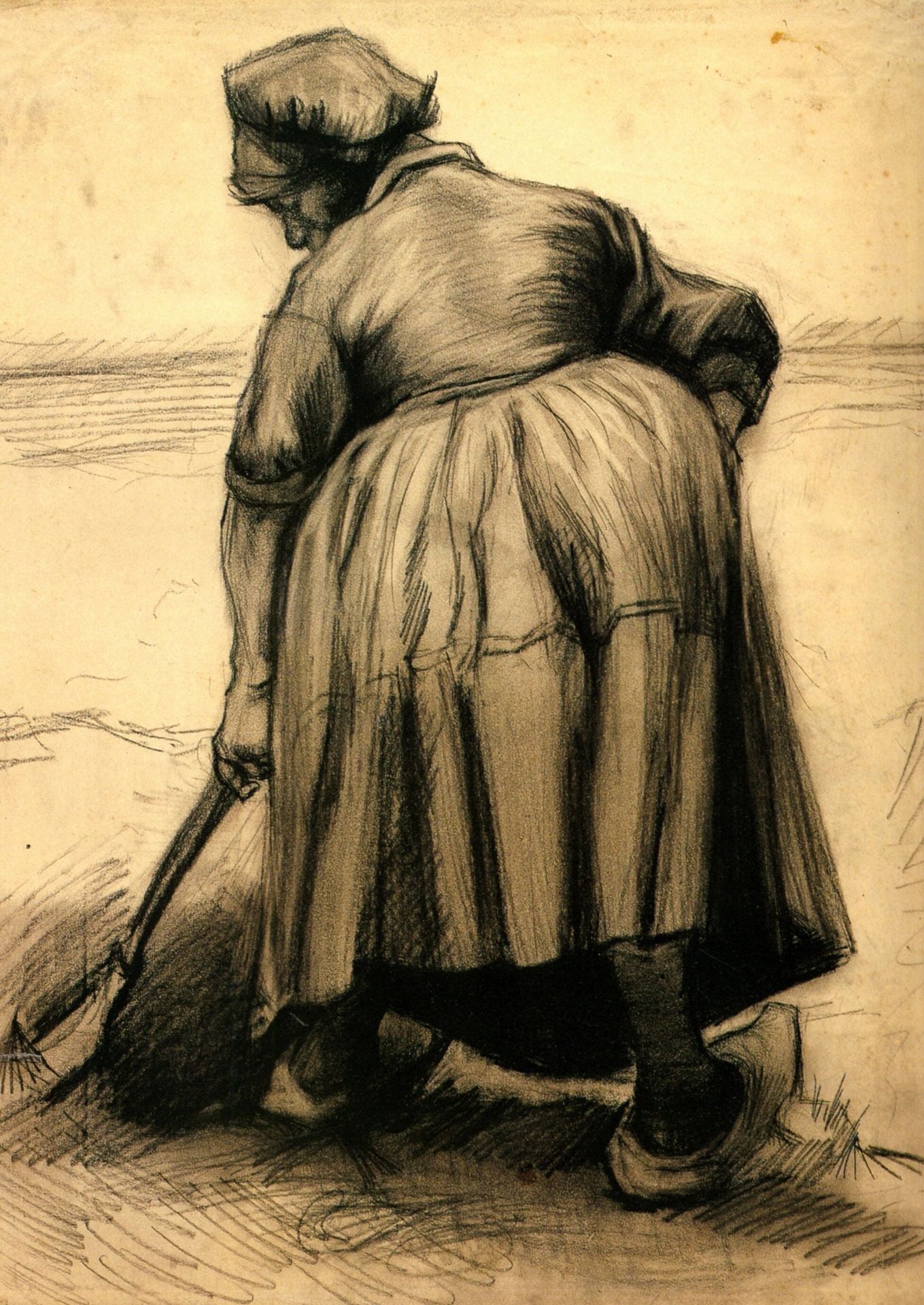 Peasant Woman Digging by Vincent van Gogh
