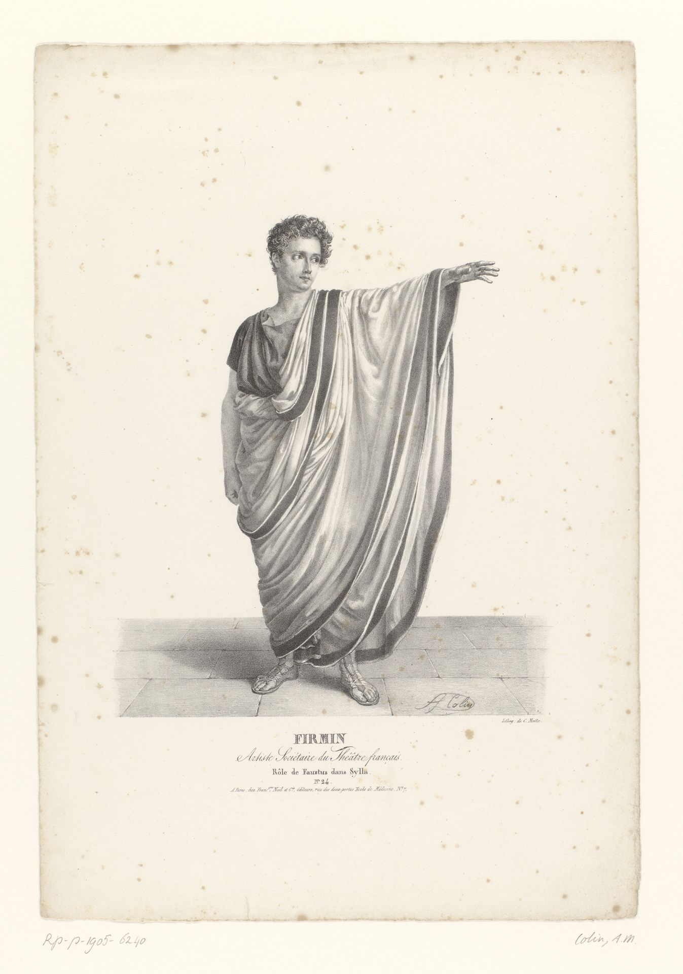 Portret van Firmin als Faustus Sylla in de tragedie Sylla by Alexandre-Marie Colin