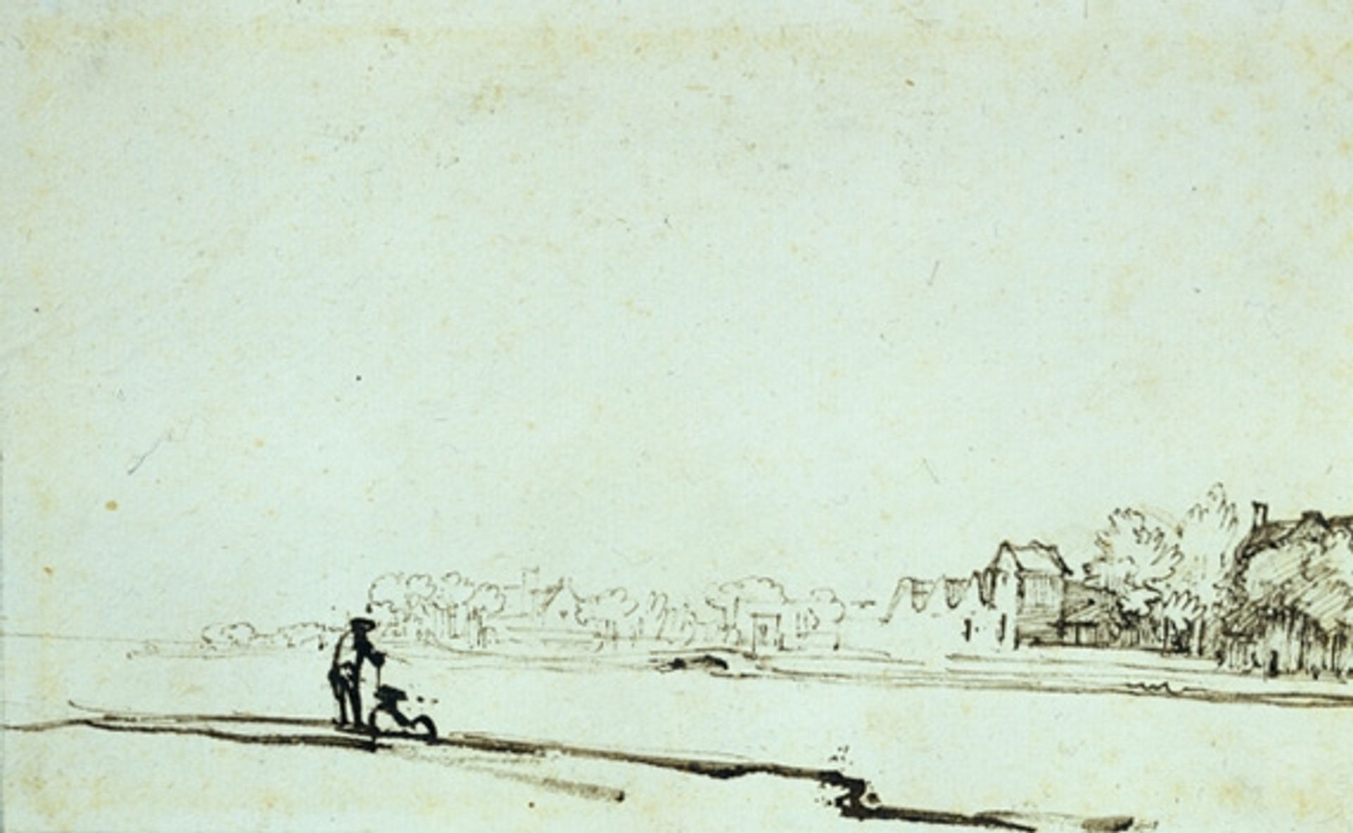 View of Amstel river in Amsterdam by Rembrandt van Rijn