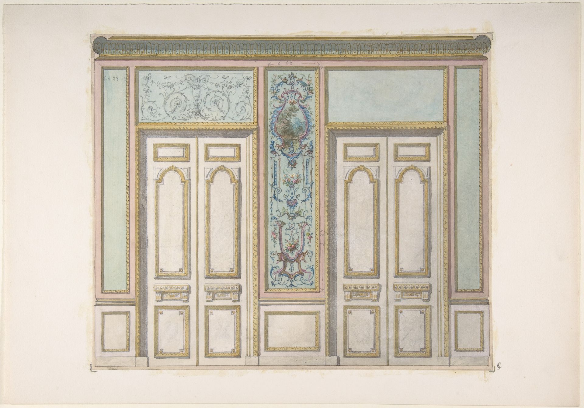 Design for a Pair of Doors Joined by an Ornamental Panel by Jules-Edmond-Charles Lachaise