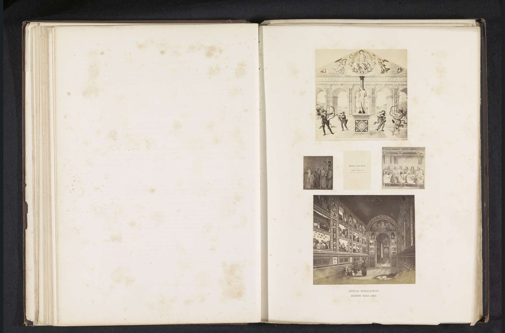 Vijf fotoreproducties van een publicatie door de Arundel Society met schilderingen van Giotto en Perugino by Anonymous