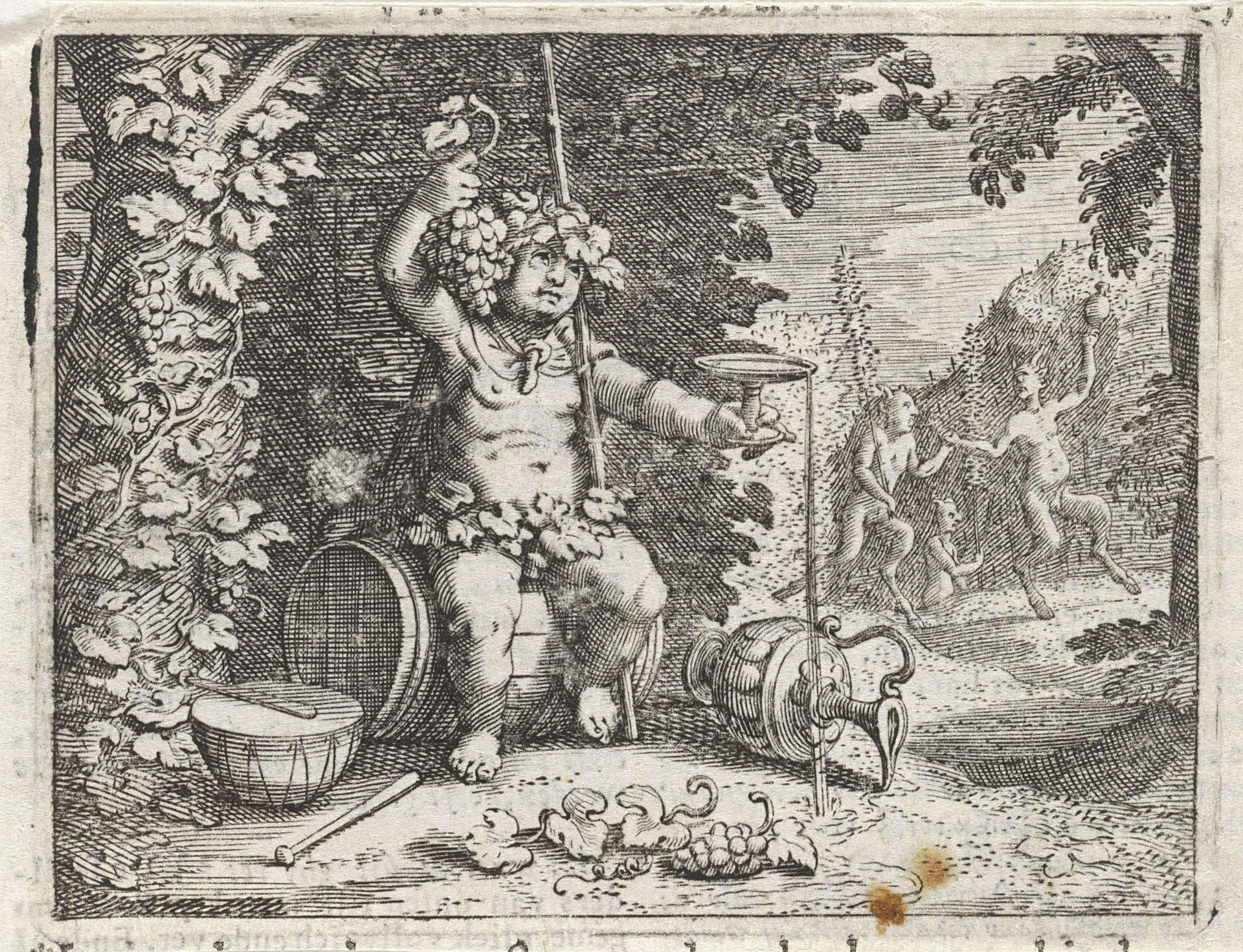 Bacchus als god van de wijn by Pieter Serwouters