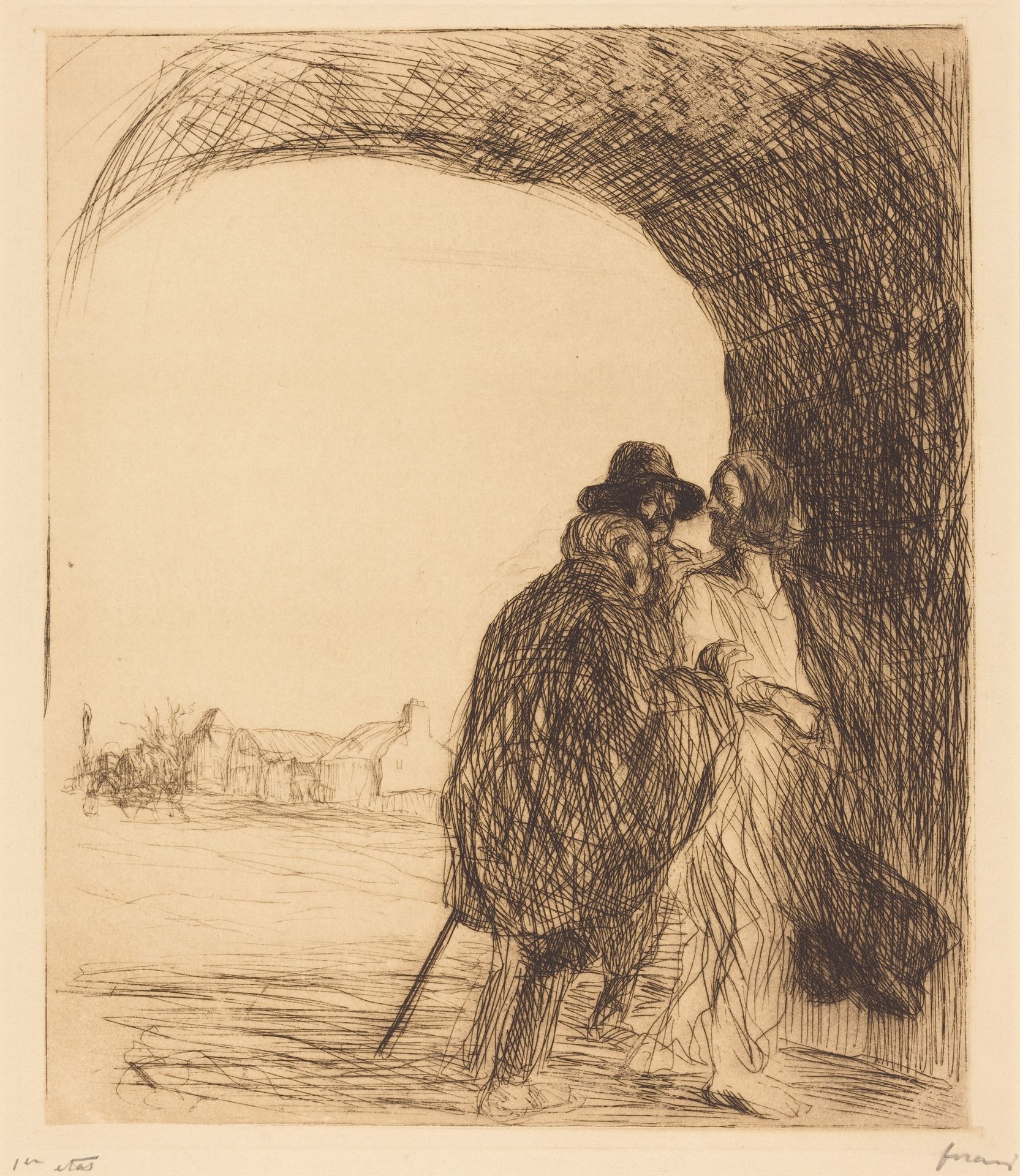 The Meeting under the Arch (third plate) by Jean-Louis Forain