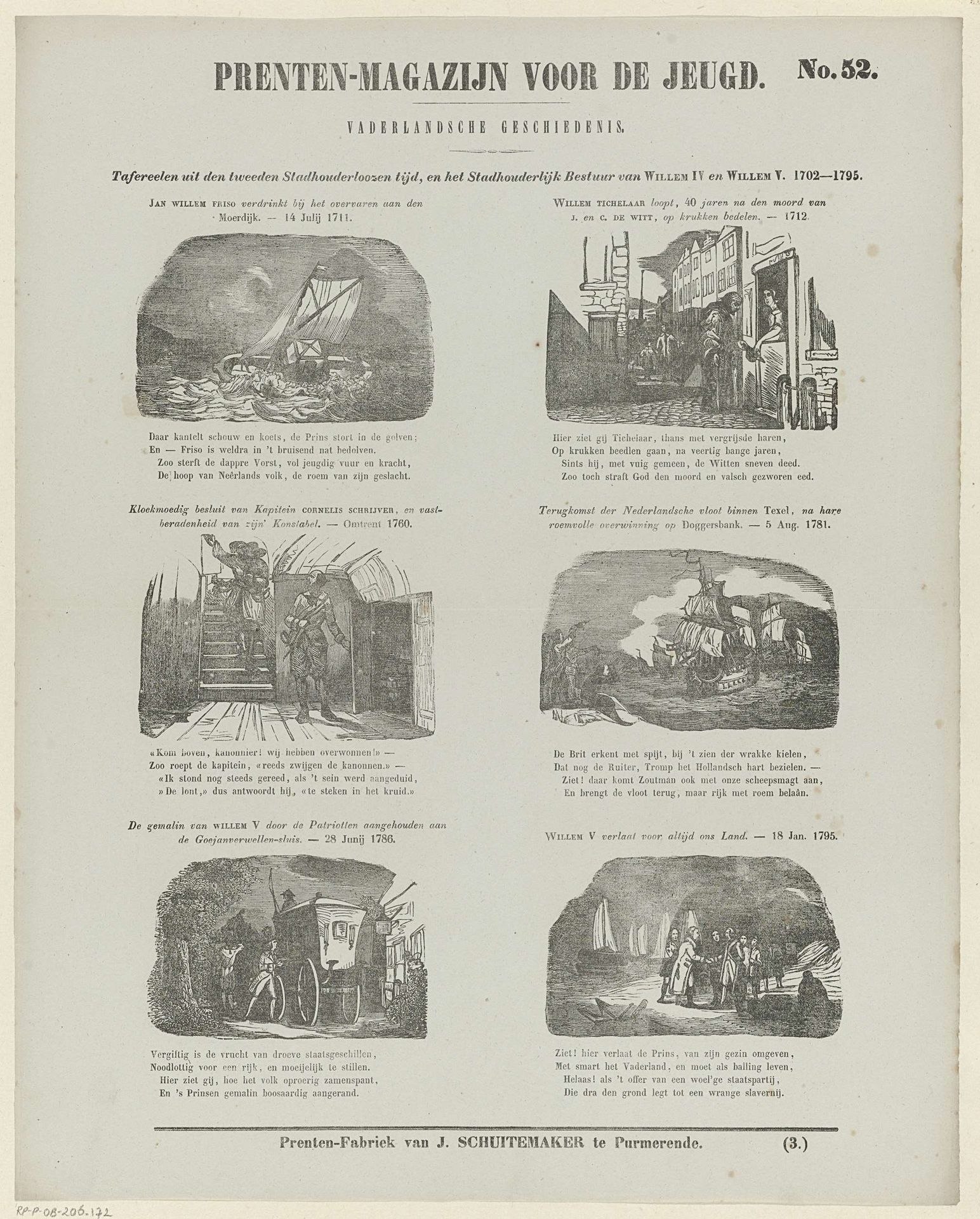 Tafereelen uit den tweeden stadhouderloozen tijd, en het stadhouderlijk bestuur van Willem IV en Willem V. 1702-1795 by Jan Schuitemaker