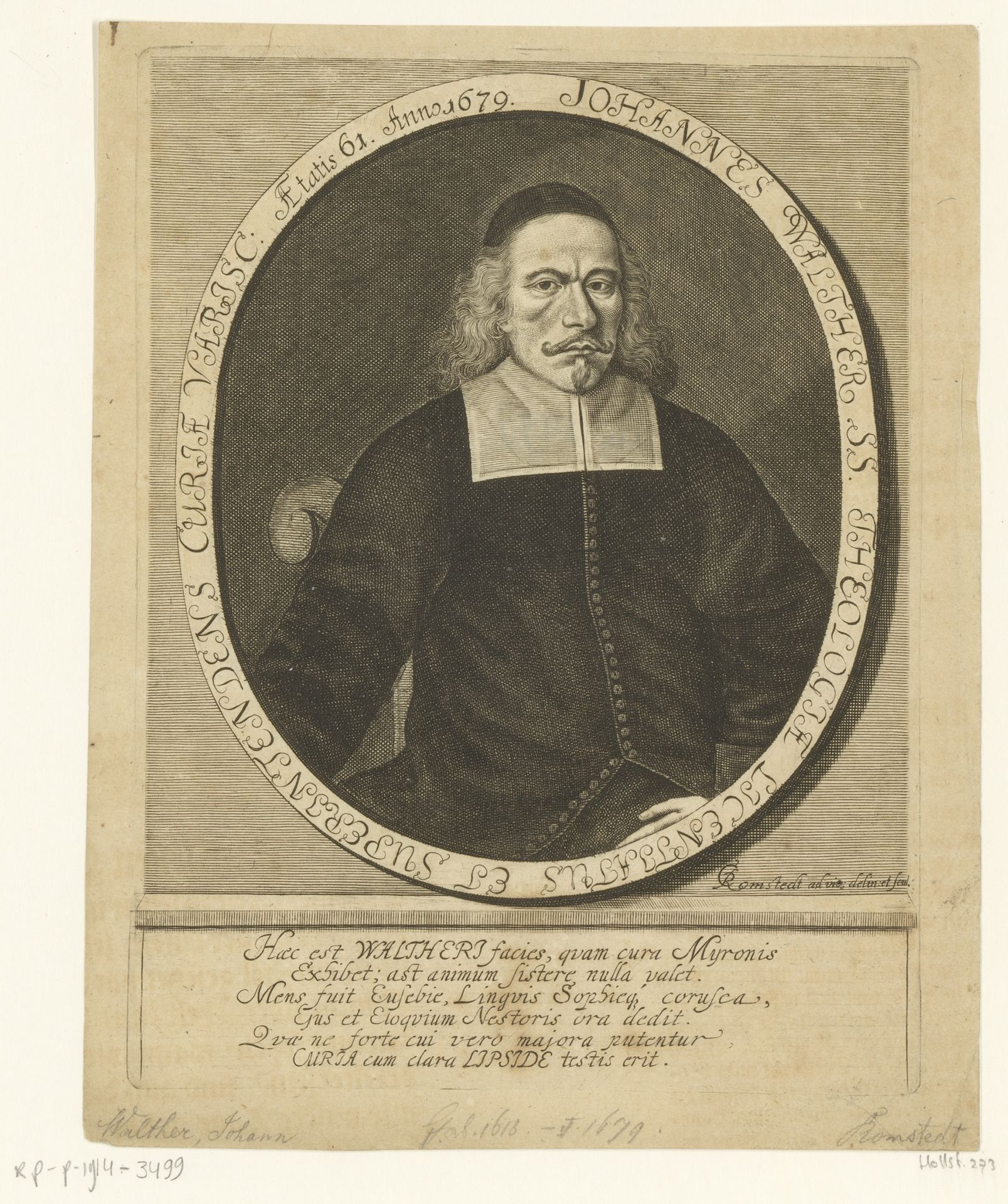 Portret van Johannes Walther by Christian Romstet