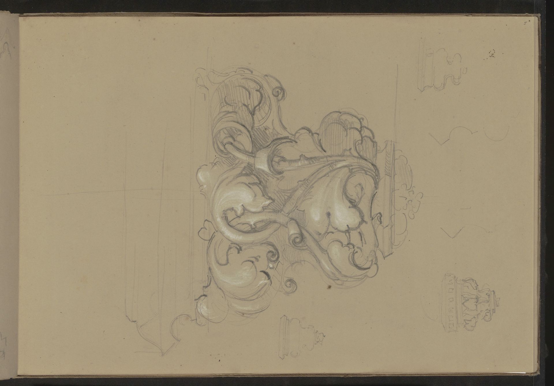 Kapiteel met bladmotief en rolwerk by Pierre Joseph Hubert Cuypers