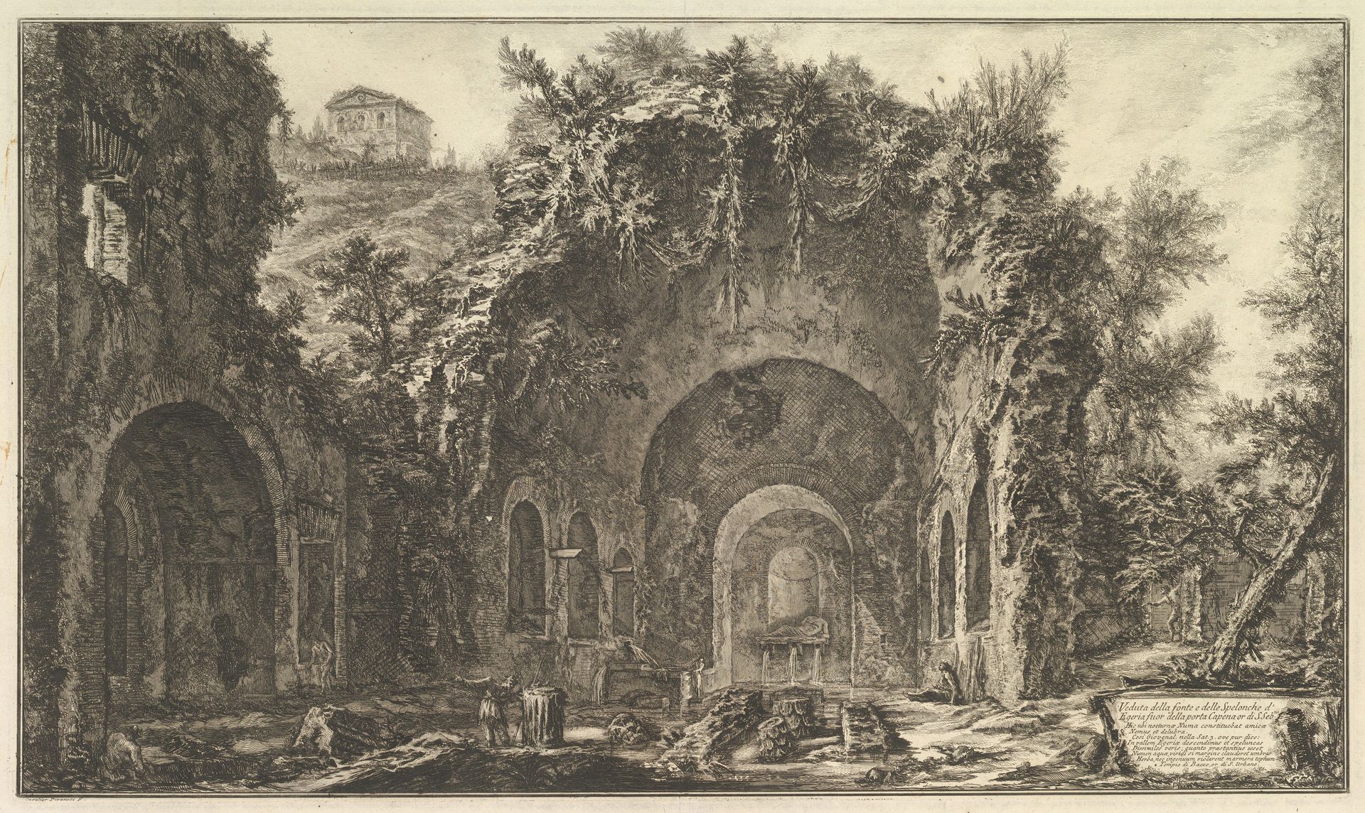 The so-called Grotto of Egeria (Veduta della fonte e delle spelonche d'Egeria fuor della Porta Capena) by Giovanni Battista Piranesi