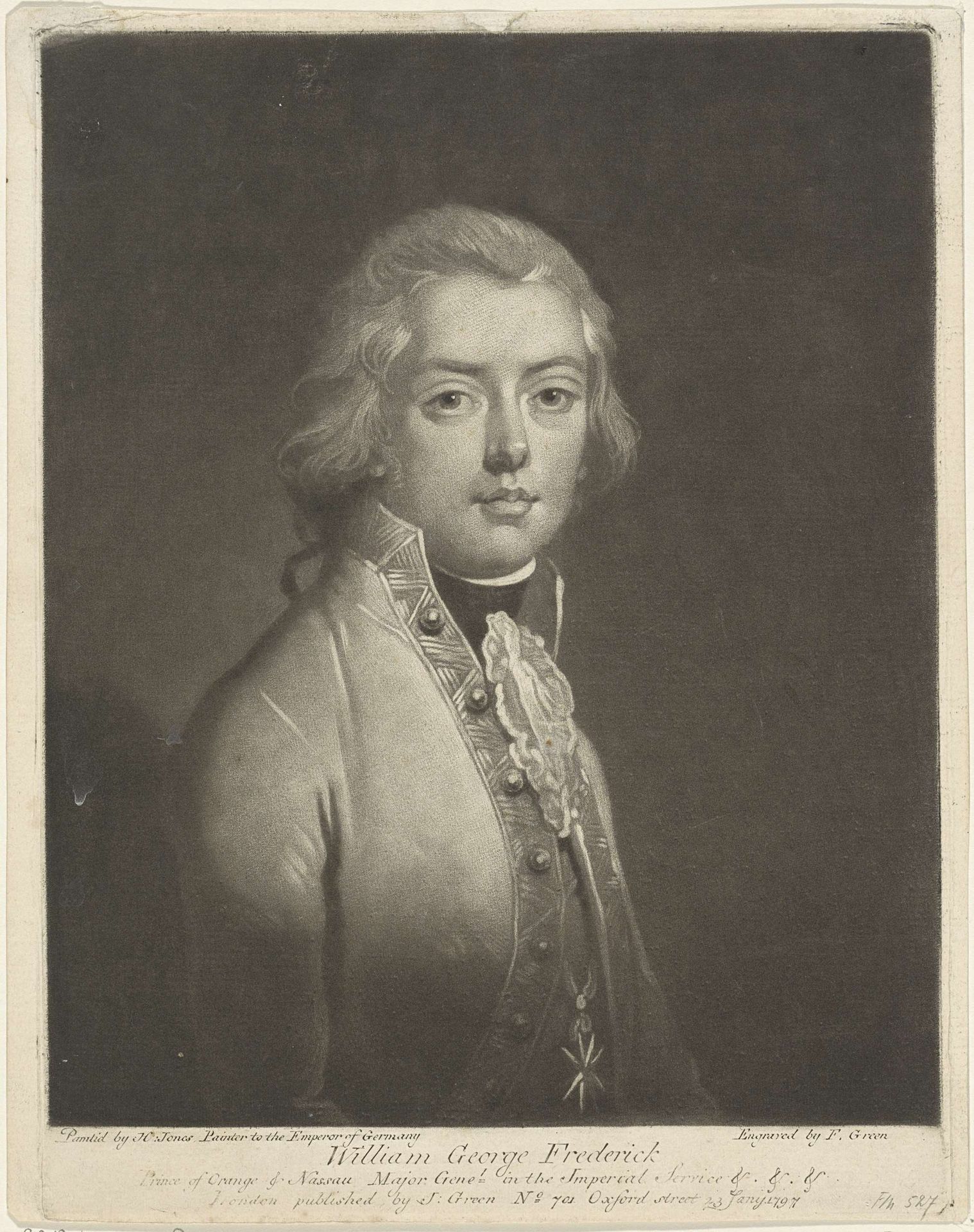 Portret van Frederik, prins van Oranje-Nassau by F. Green