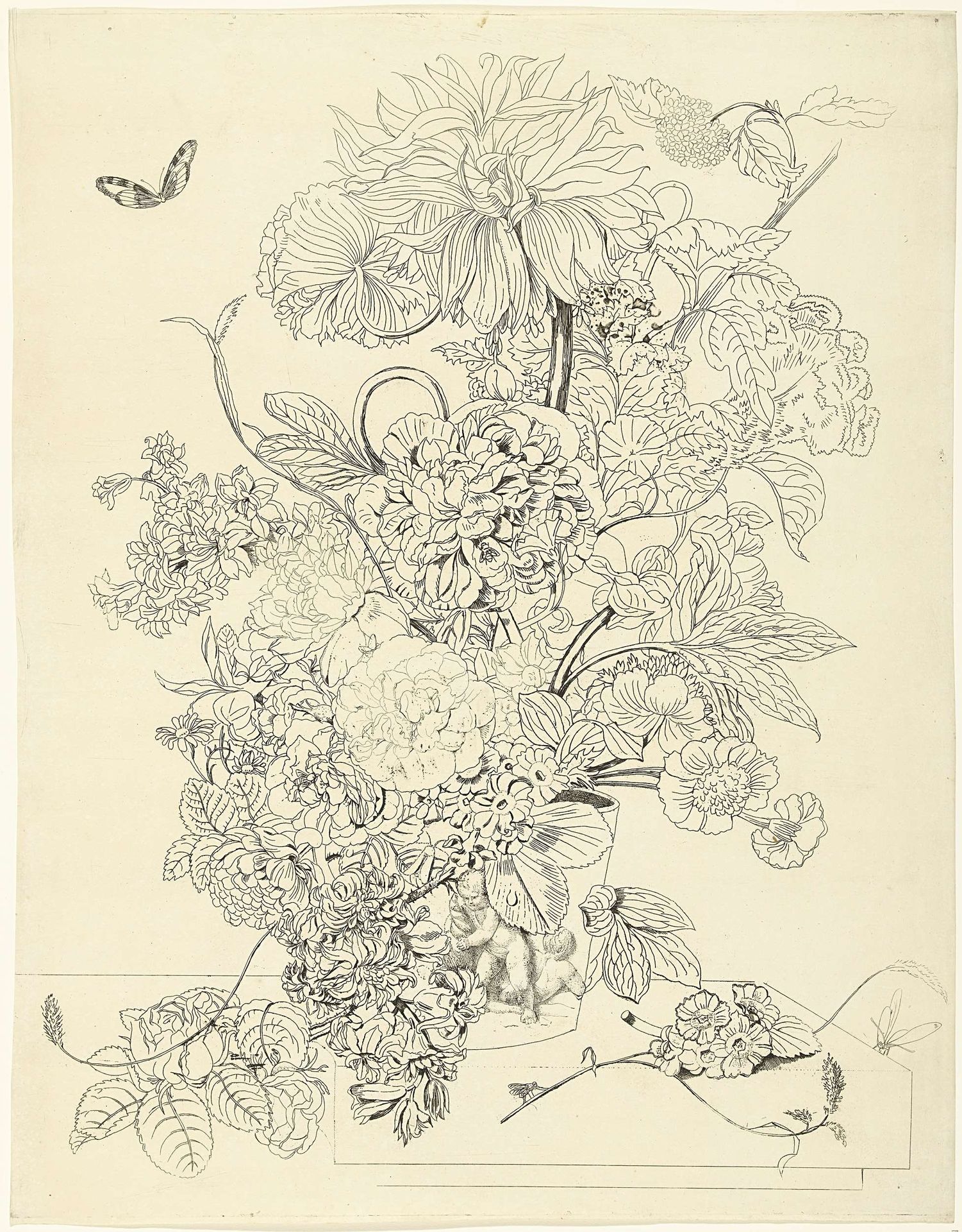 Bloemstuk by Anthonie van den Bos