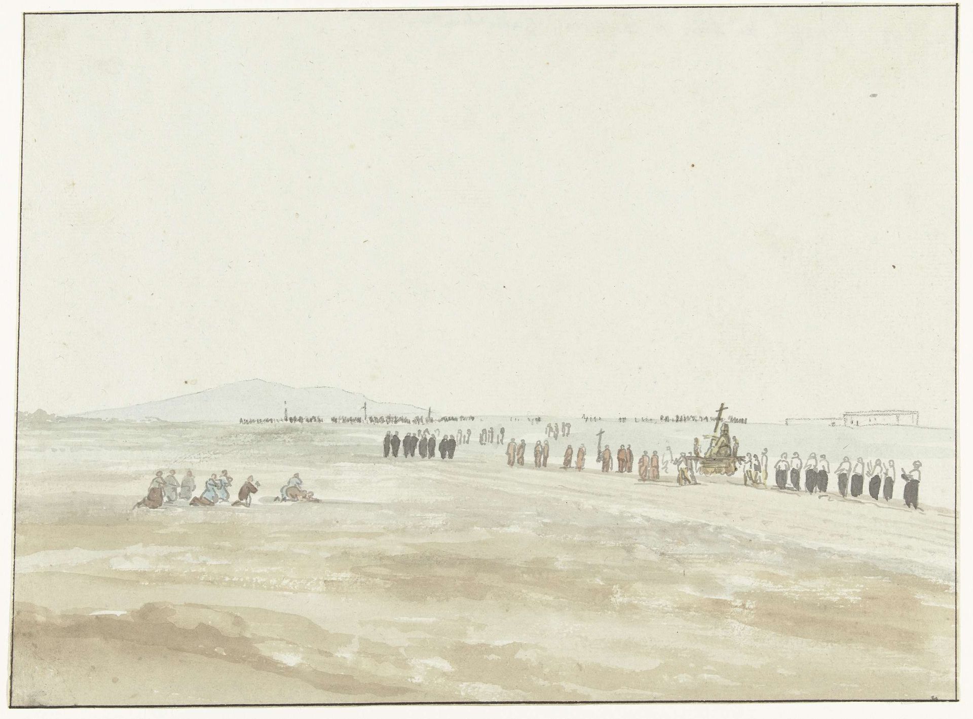 Processie in de omgeving van Cerignola by Louis Ducros