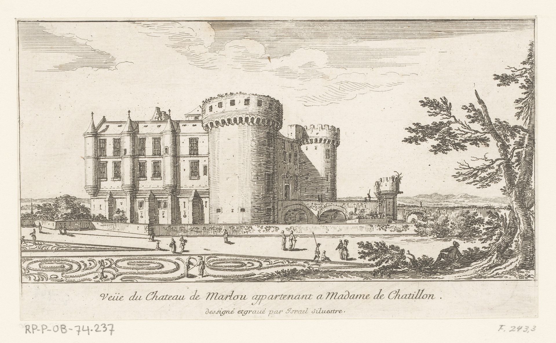 Gezicht op kasteel Marlou, behorend aan mevrouw de Chatillon by Israel Silvestre