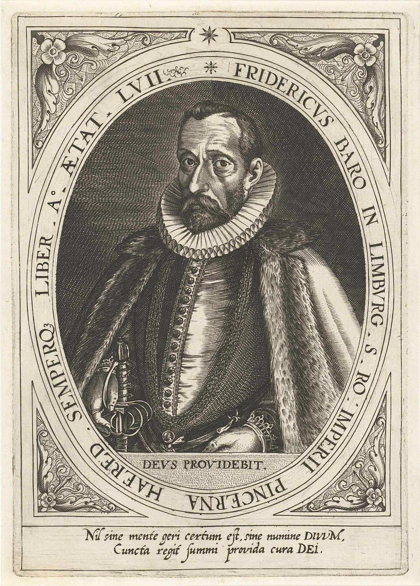 Portret van Frederik baron van Limburg op 57-jarige leeftijd by Dominicus Custos
