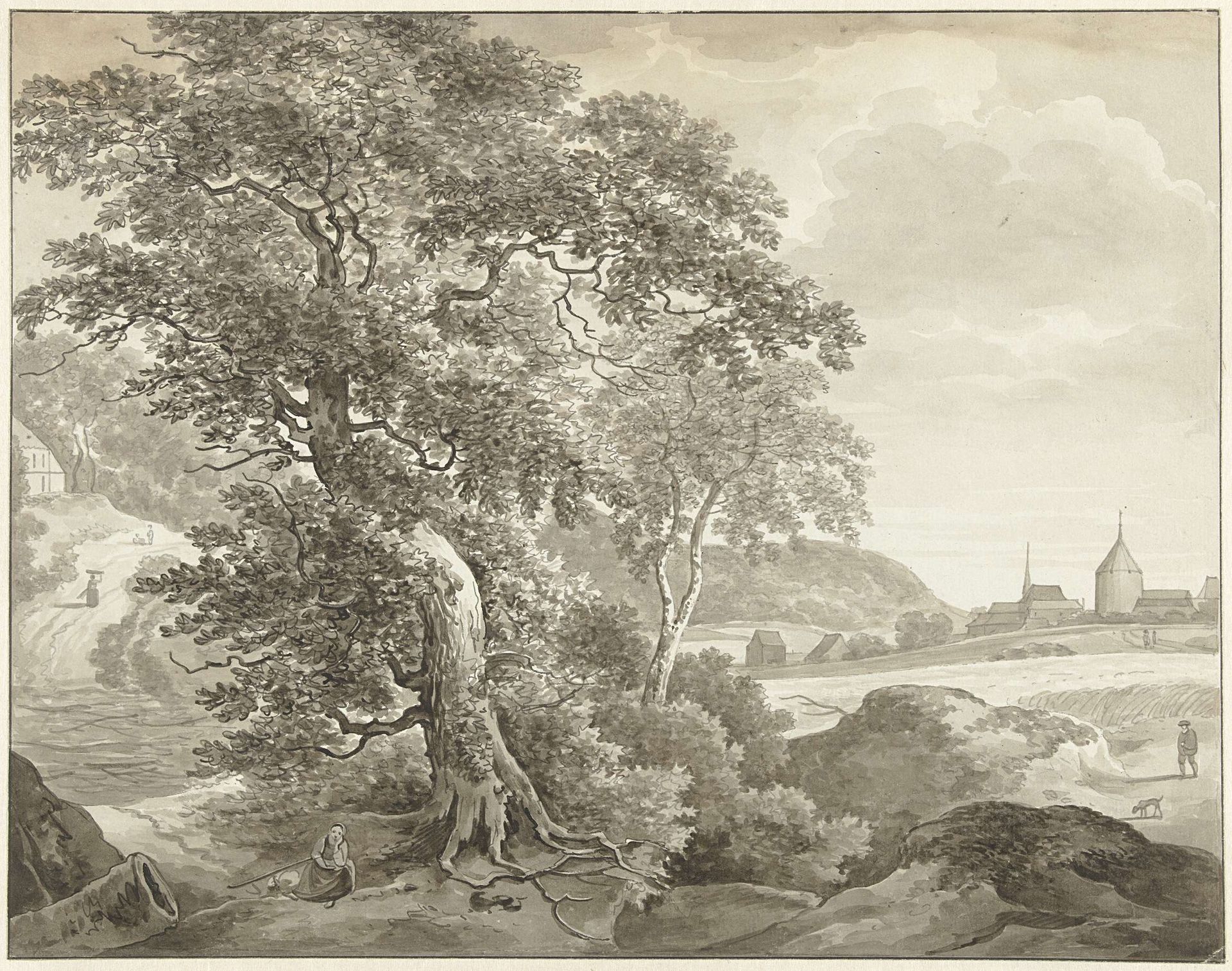 Landschap naar Ruisdael by Daniël Dupré