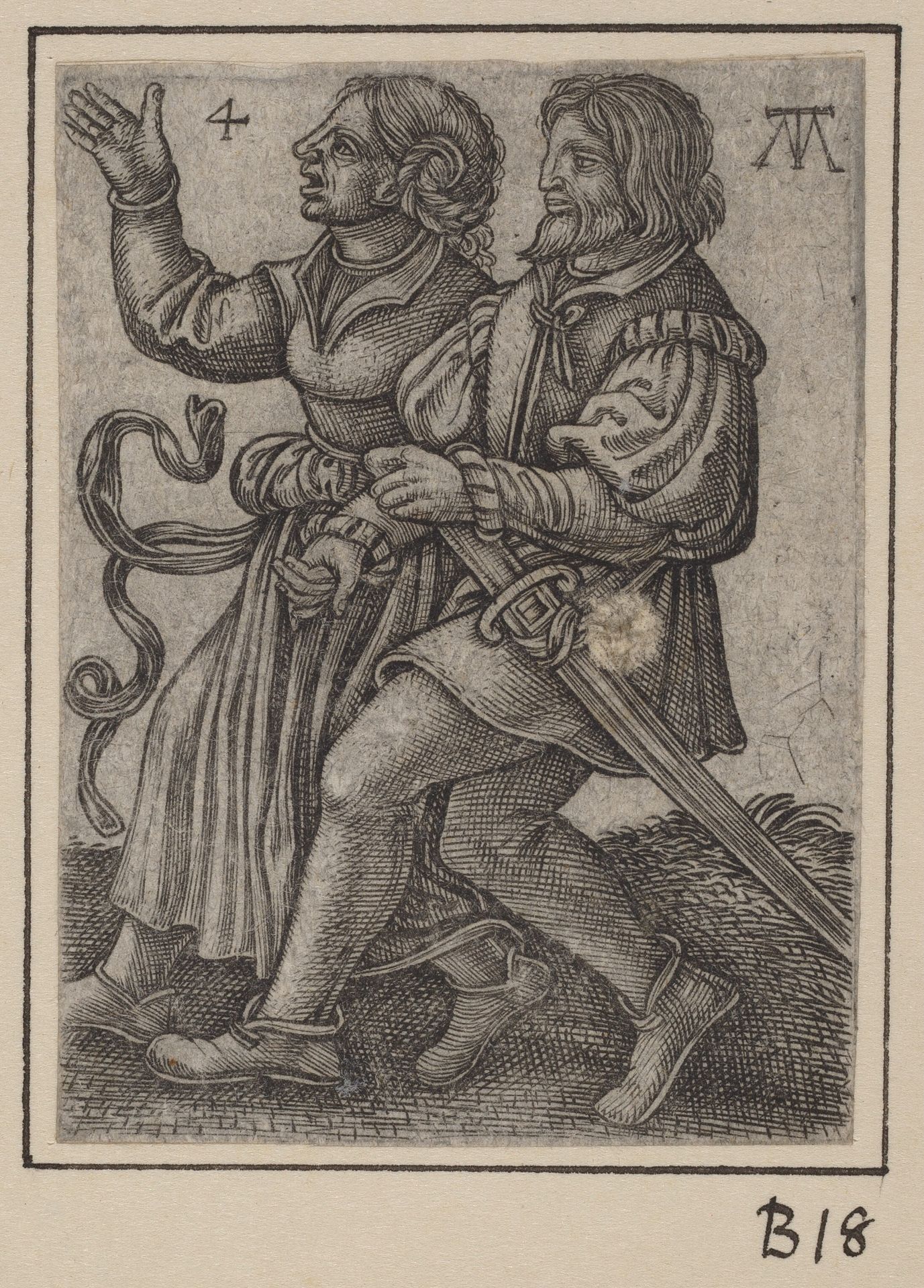 Dancing Couple, Facing Left by Martin Treu