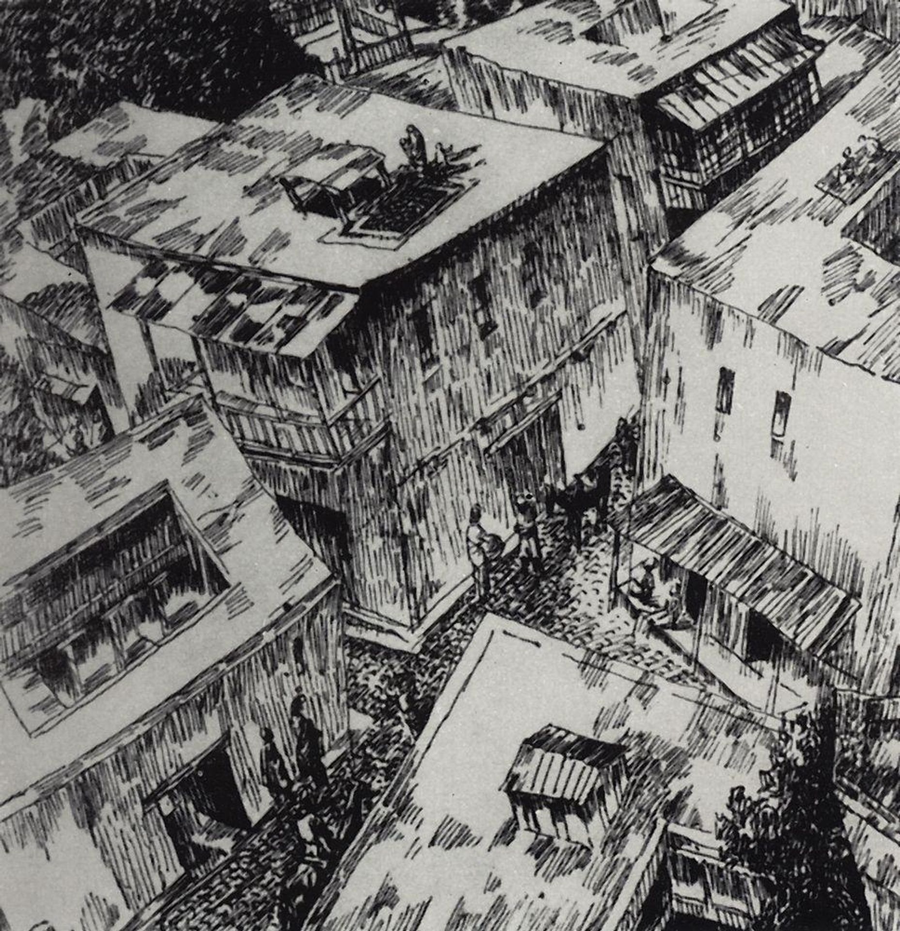 Roofs by Kuzma Petrov-Vodkin